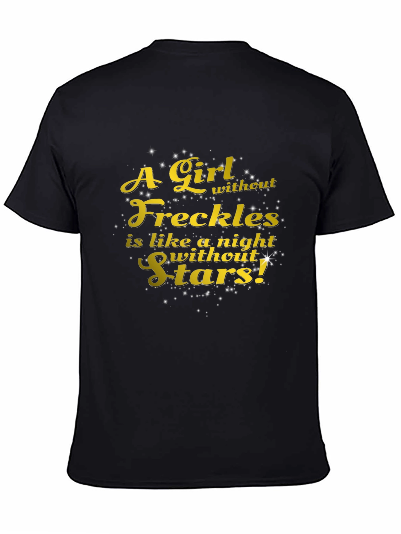 Black Freckles & Stars Graphic Tee - Soft Black T-Shirt view 4