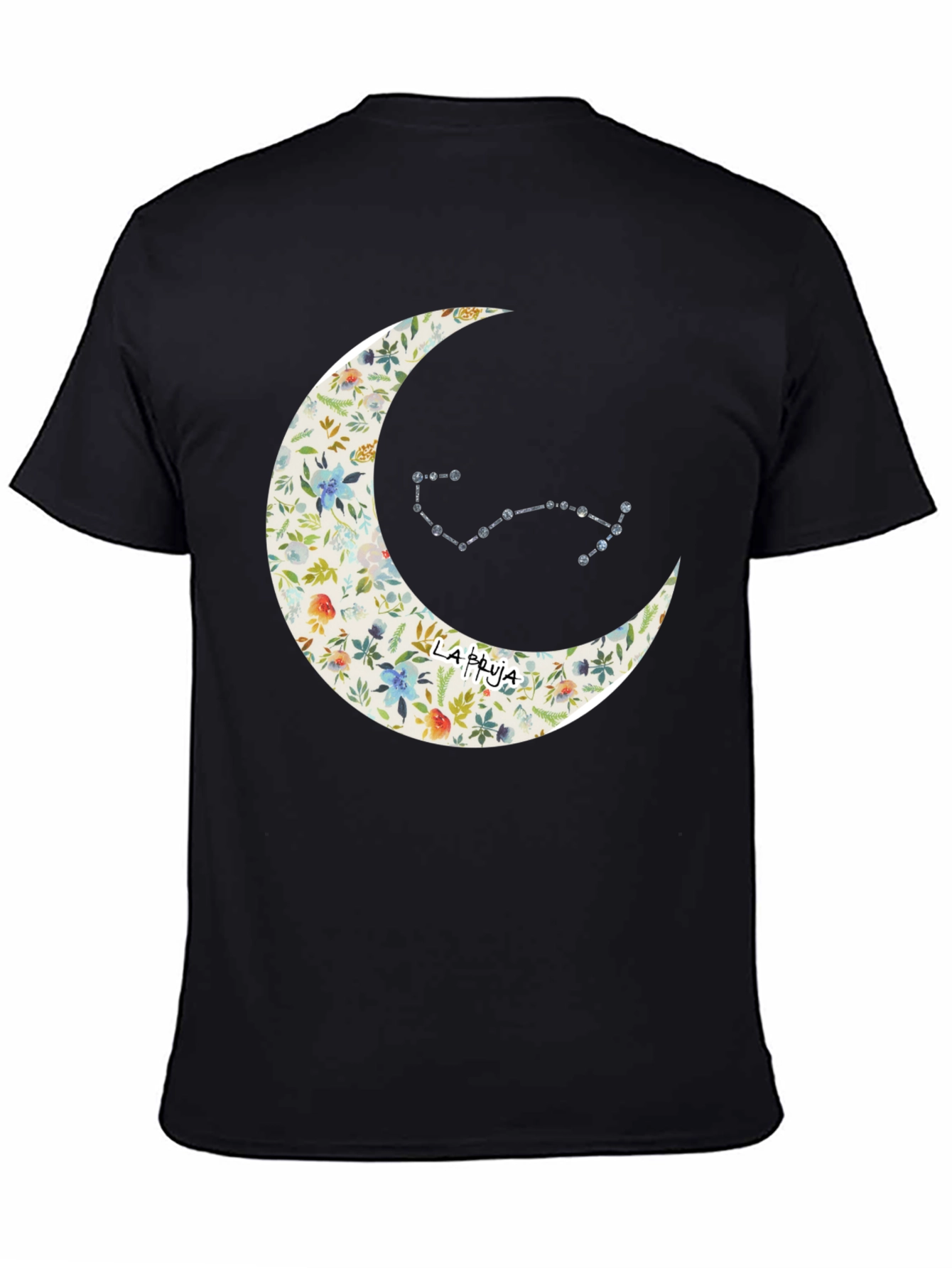 Black Floral Moon & Constellation Graphic Tee view 4
