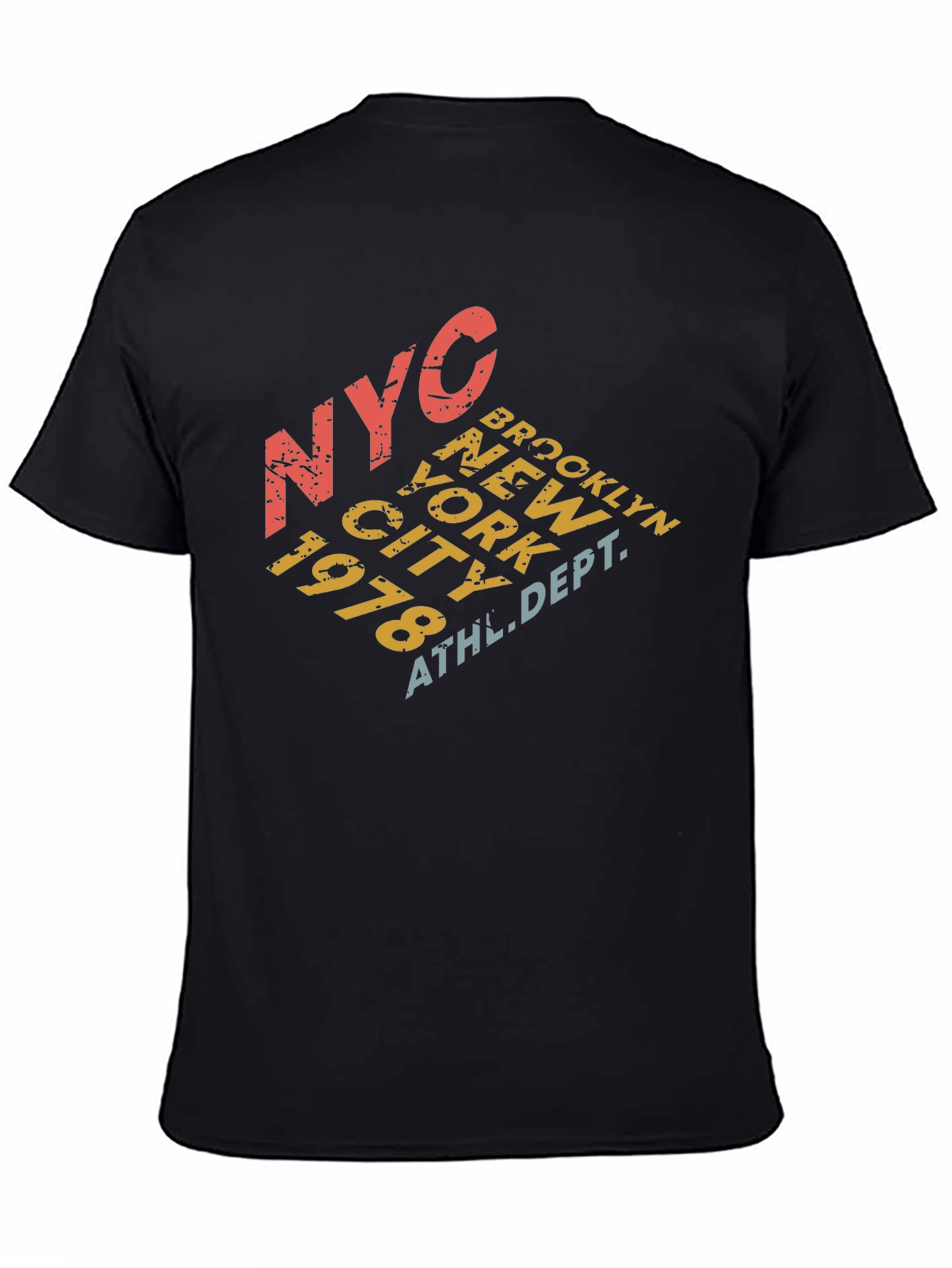 Black NYC Brooklyn Retro Graphic T-Shirt view 4