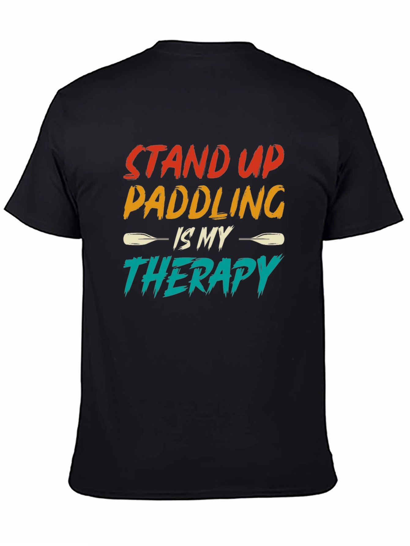 Black Stand Up Paddling Therapy Tee view 4