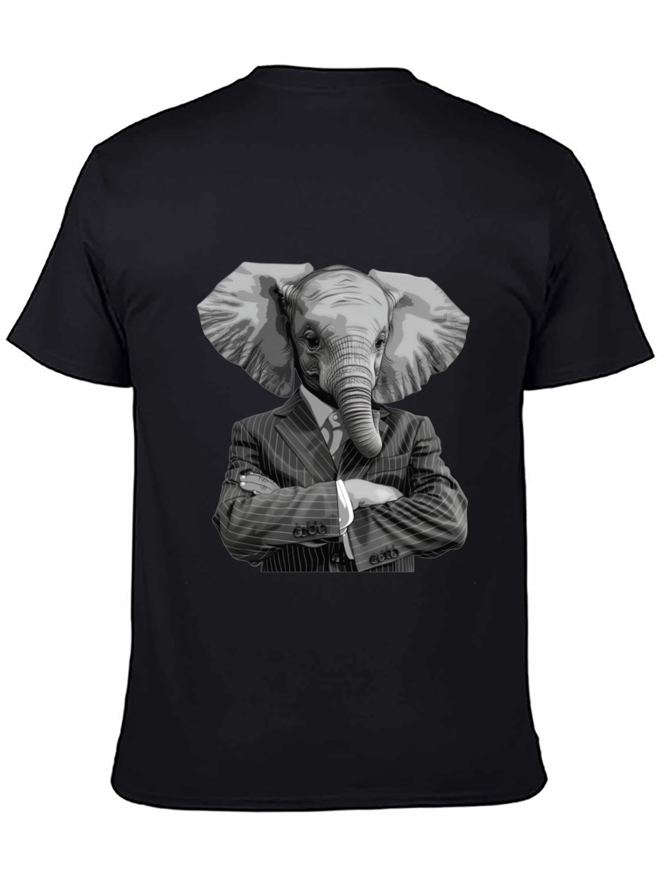 Black Elephant Suit T-Shirt - Unique Graphic Tee view 4