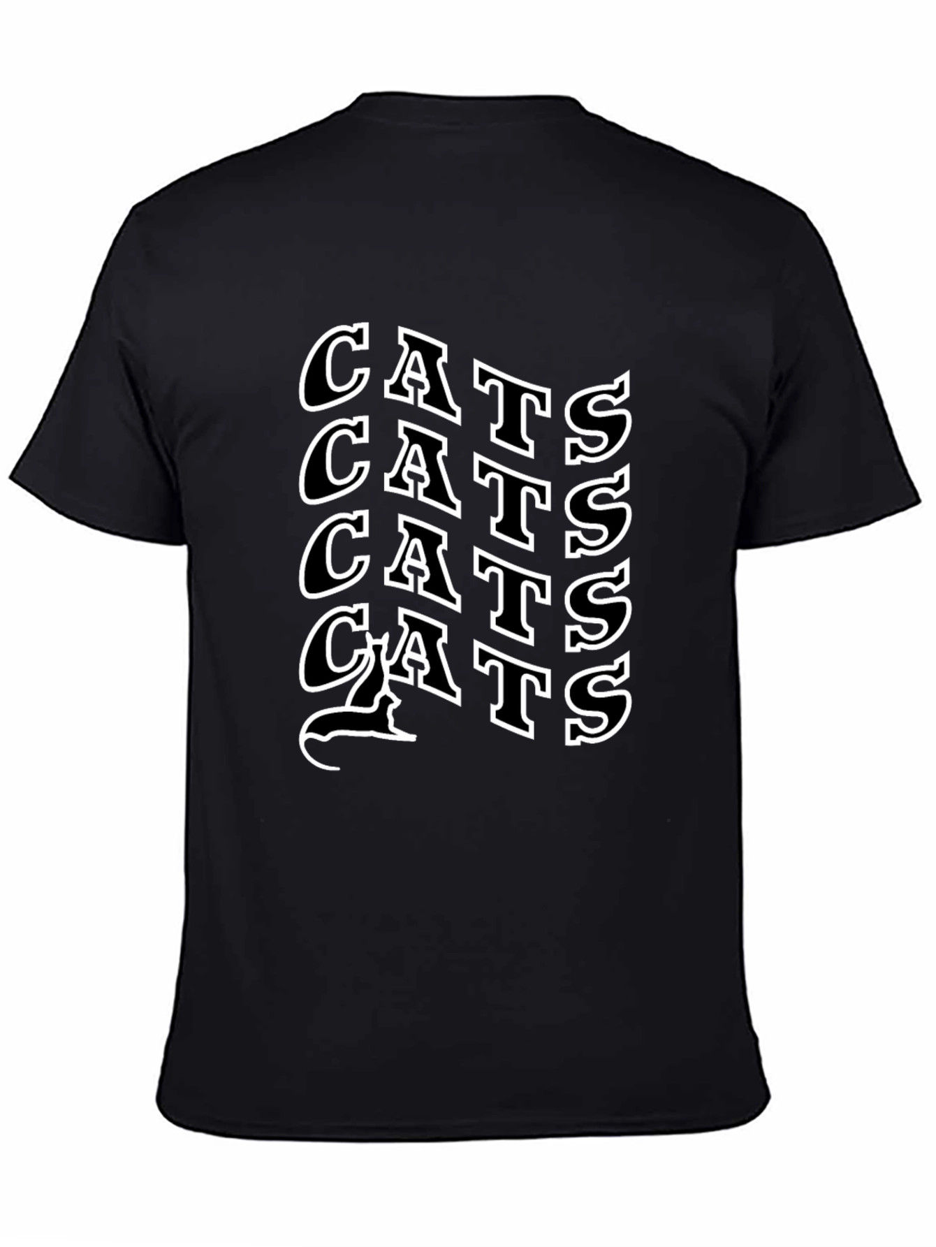 Black Cool Cats Black Graphic T-Shirt view 4