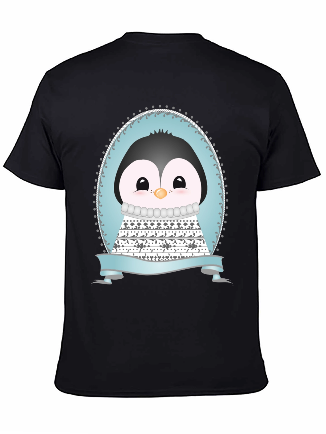 Black Penguin Graphic Tee - Cute Cartoon Design view 4