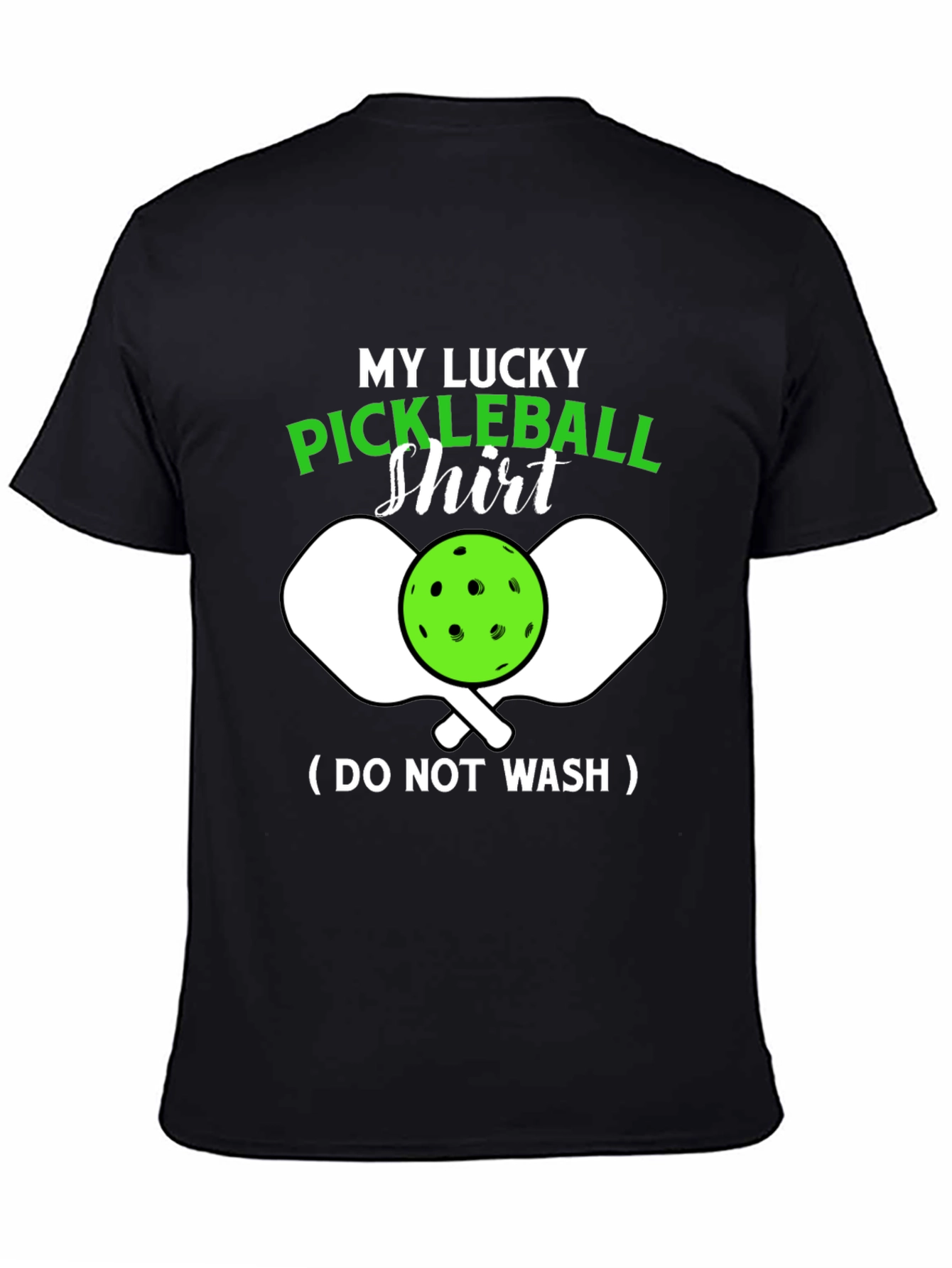 Black My Lucky Pickleball Shirt - Funny Novelty Tee view 4