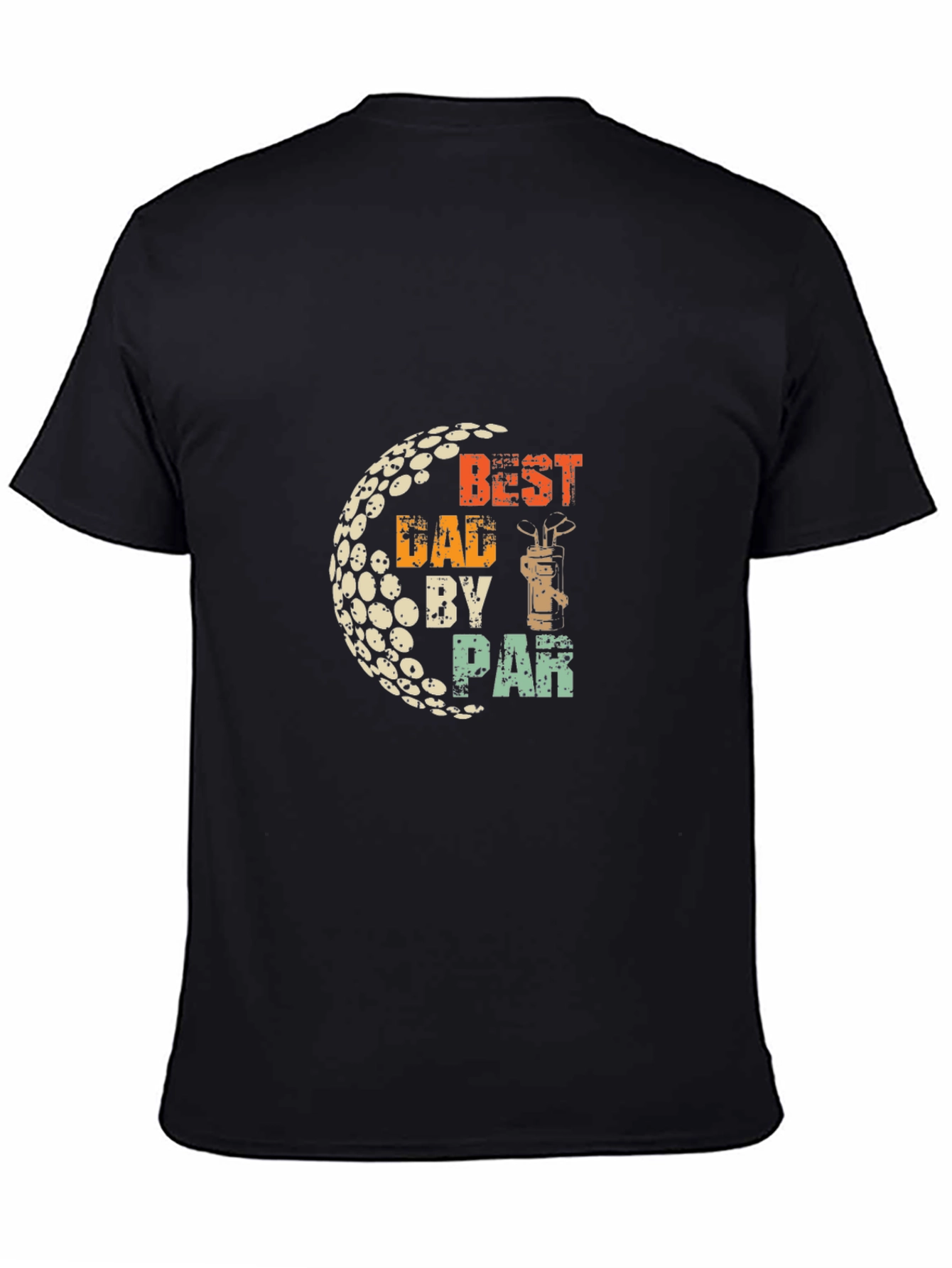 Black Best Dad By Par Golf T-Shirt view 4