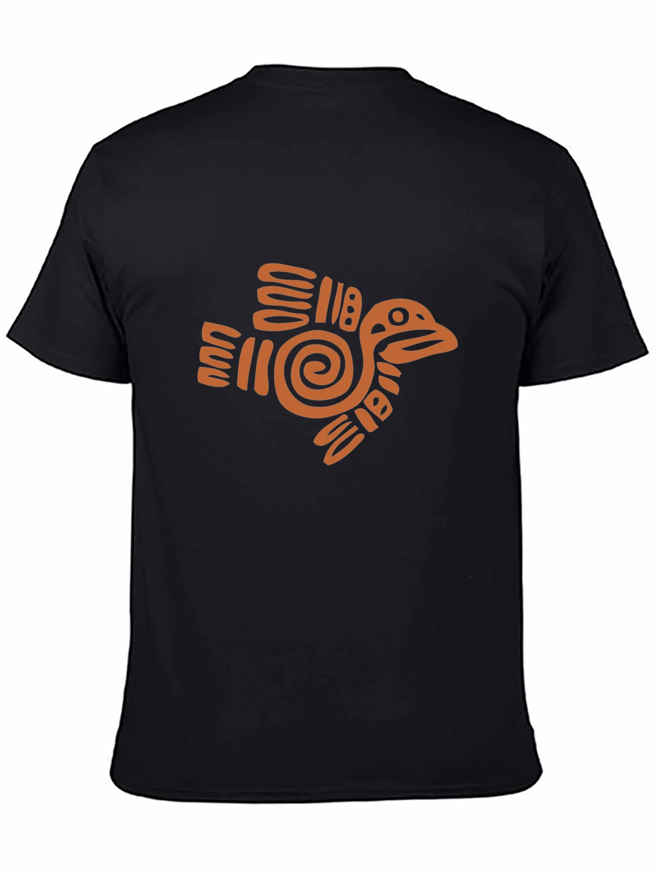 Black Aztec Bird Graphic Tee - Black Cotton Comfort view 4