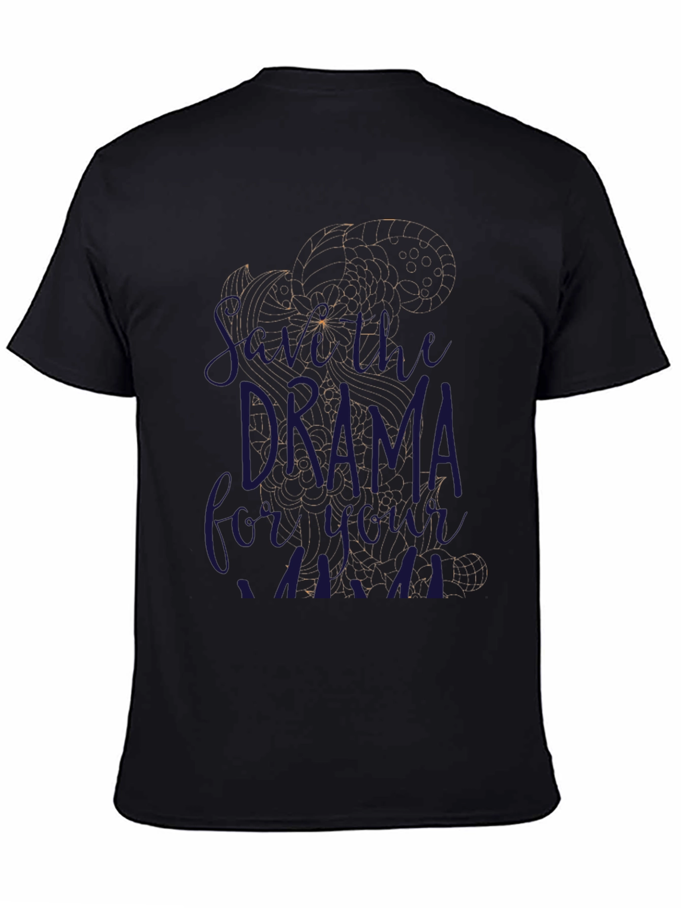 Black Drama Queen T-Shirt, Black, Unisex view 4