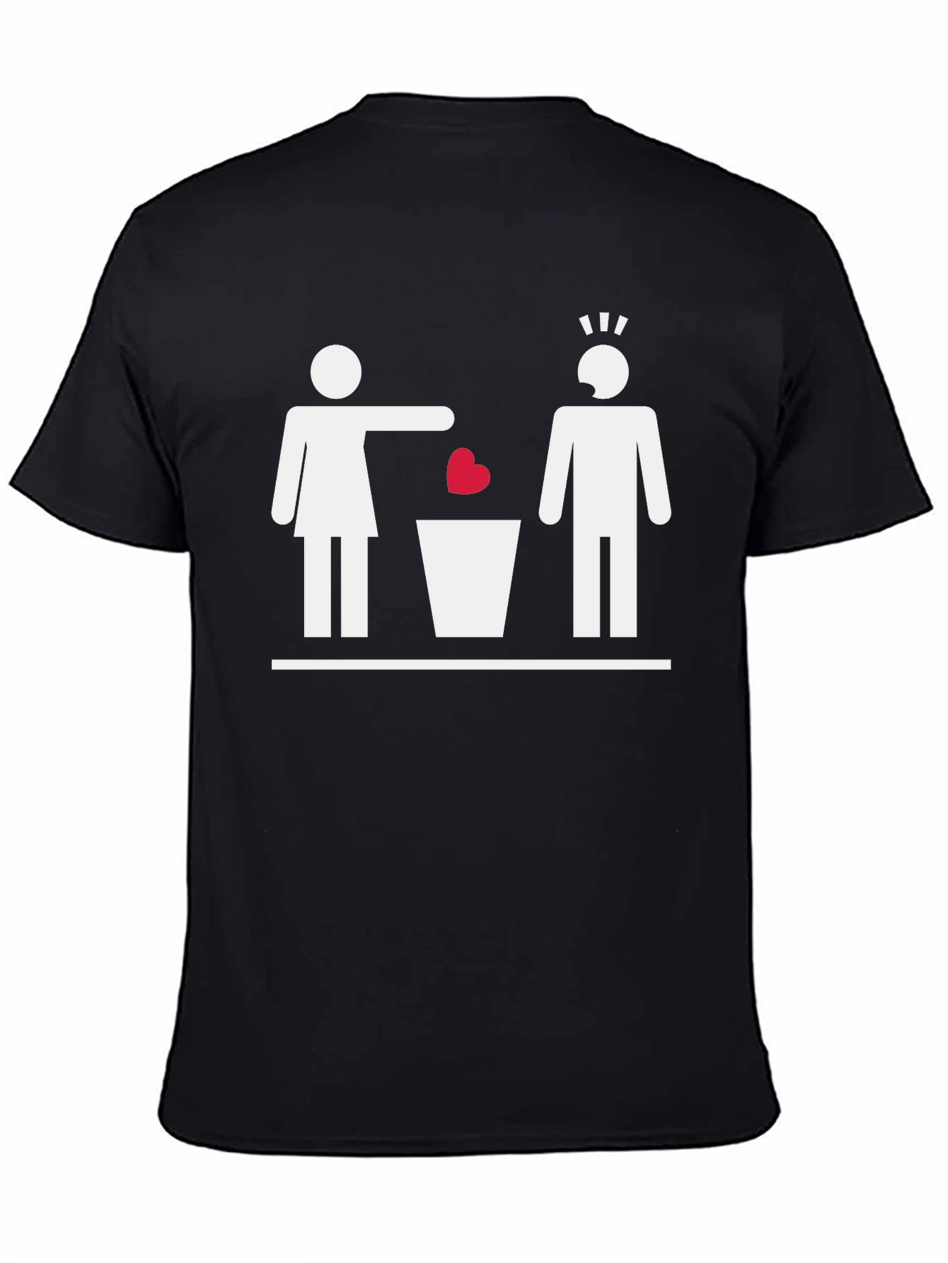 Black Heartbreak Humor T-Shirt - Rejection Graphic Tee view 4