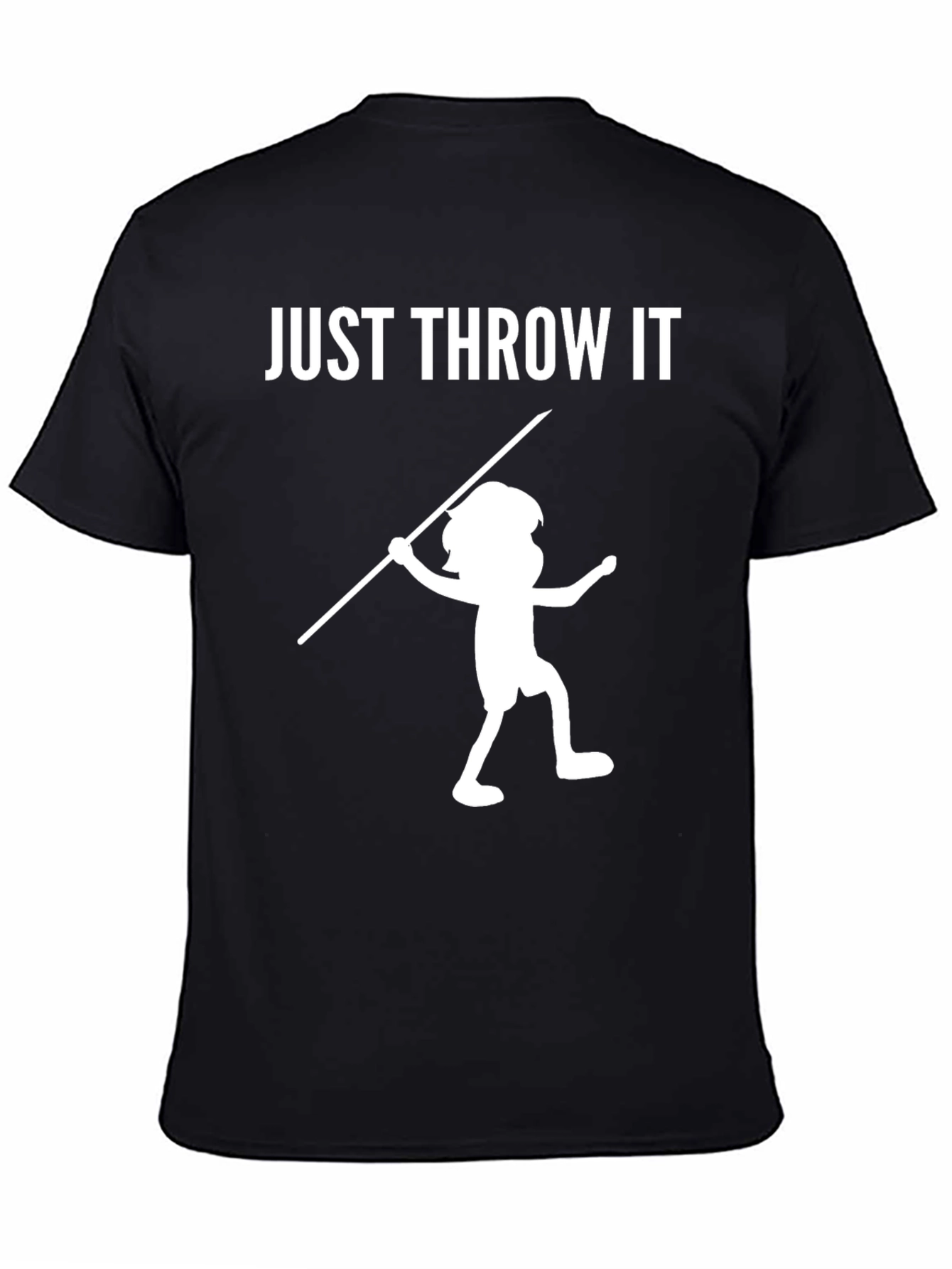 Black Just Throw It! Novelty Black T-Shirt view 4