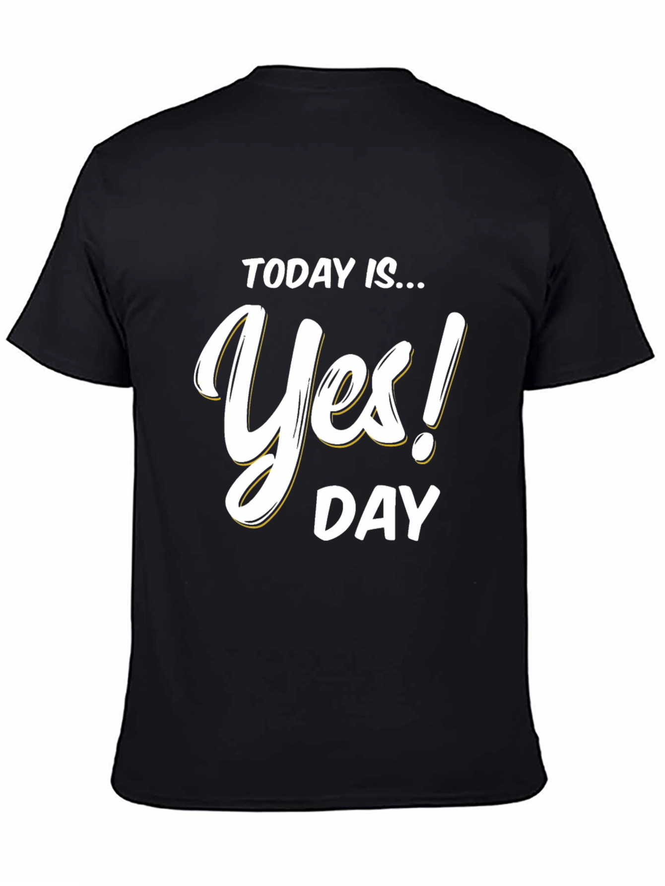 Black Yes! Day T-Shirt - Black Cotton Blend Tee view 4