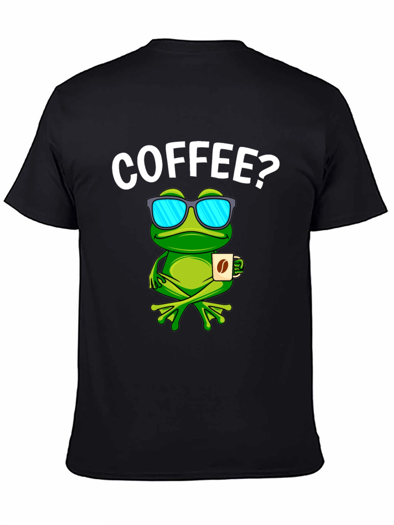 Black Coffee Frog T-Shirt - Funny Animal Graphic Tee view 4