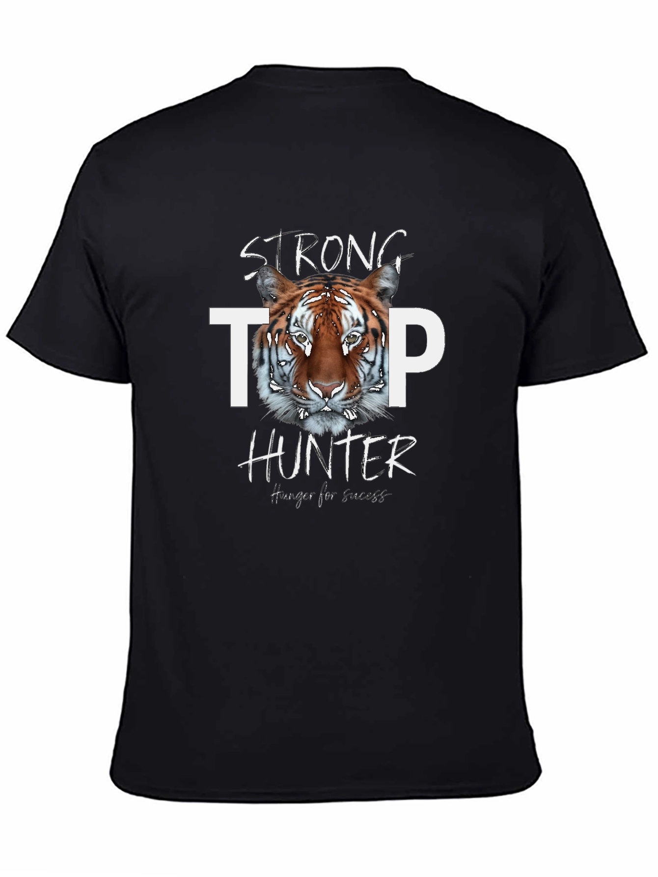 Black Strong Tiger Hunter Graphic Print Tee view 4