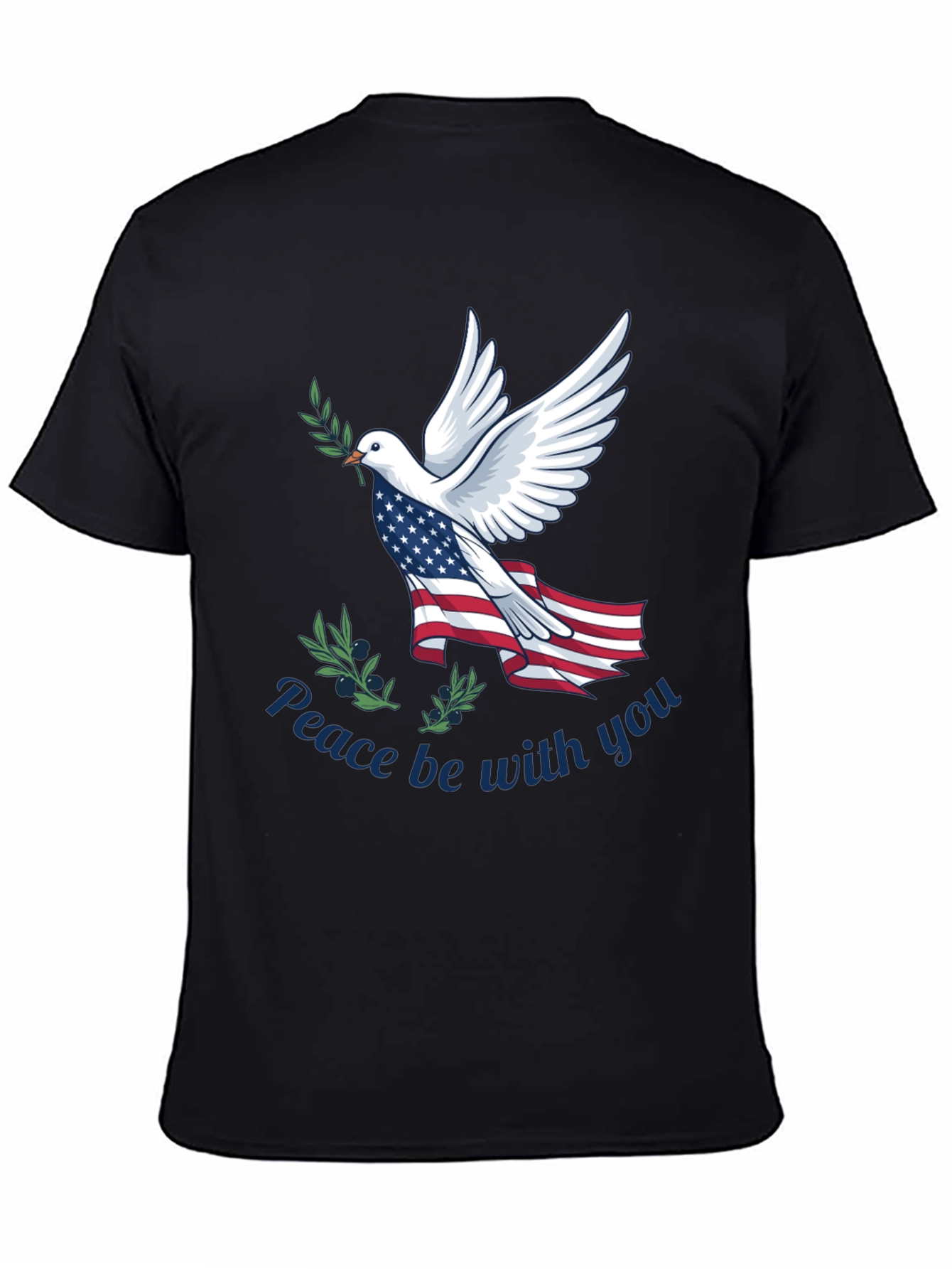 Black Peace Dove Patriotic T-Shirt view 4