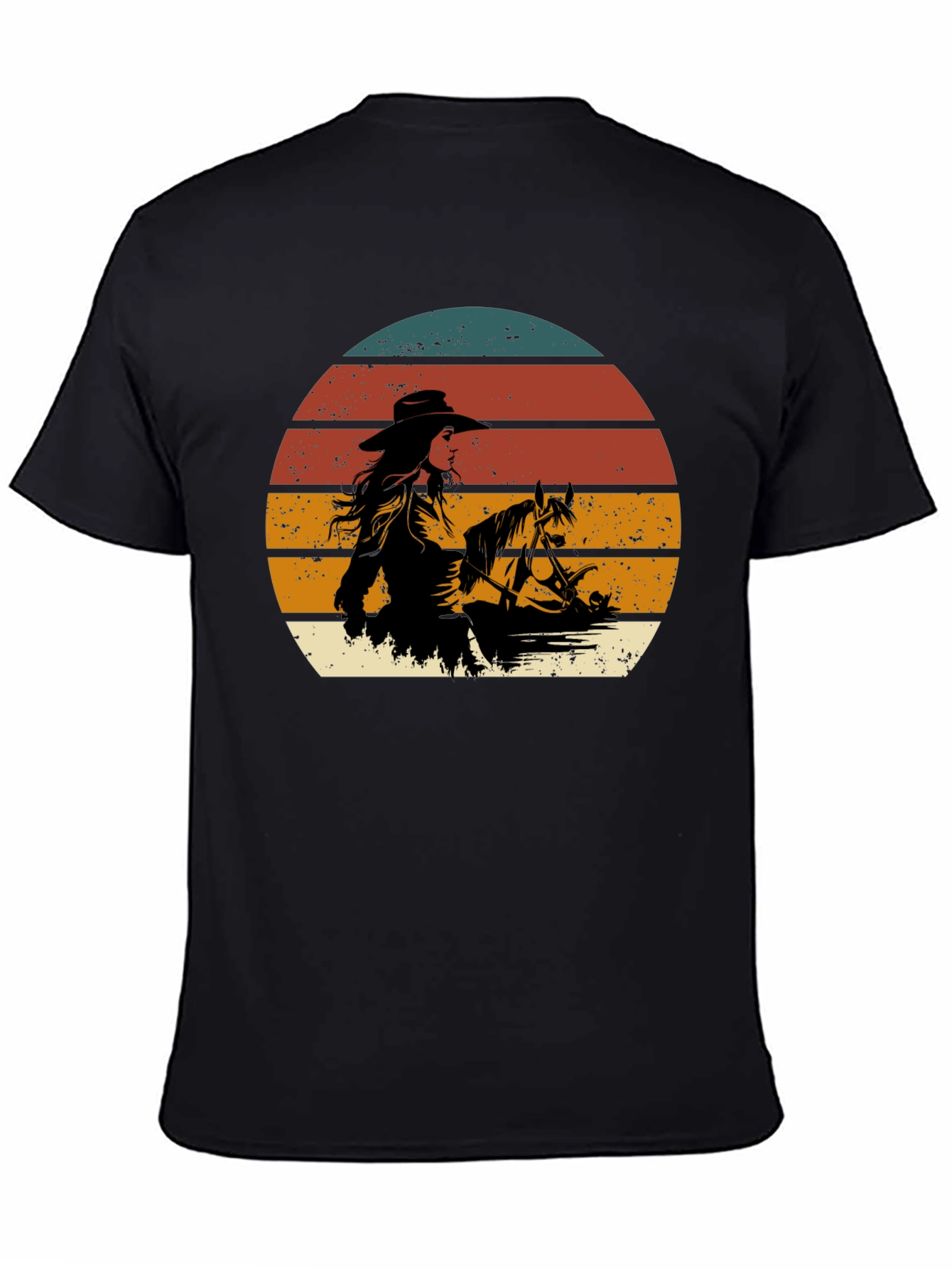 Black Cowgirl Sunset Graphic Tee - Western Style view 4