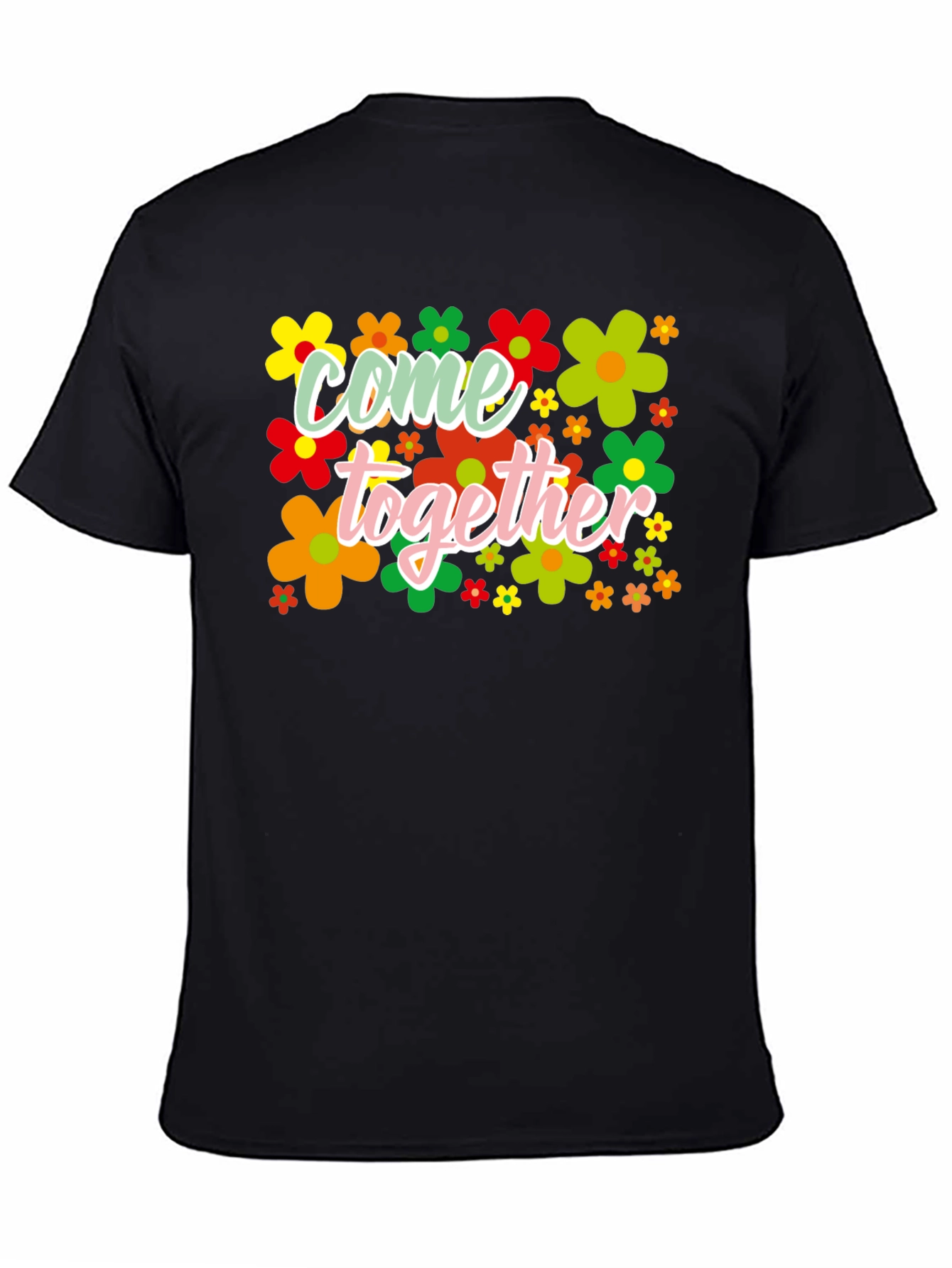 Black Come Together Flower T-Shirt view 4