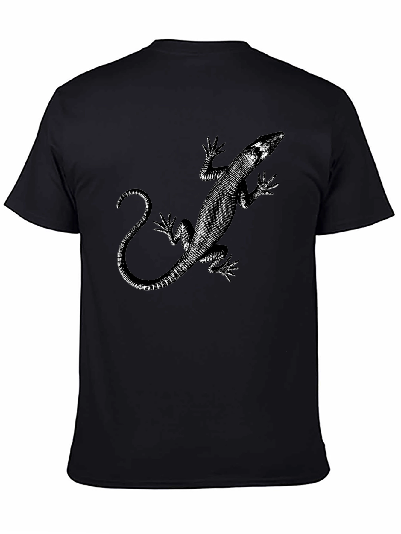 Black Lizard Print Graphic Tee view 4