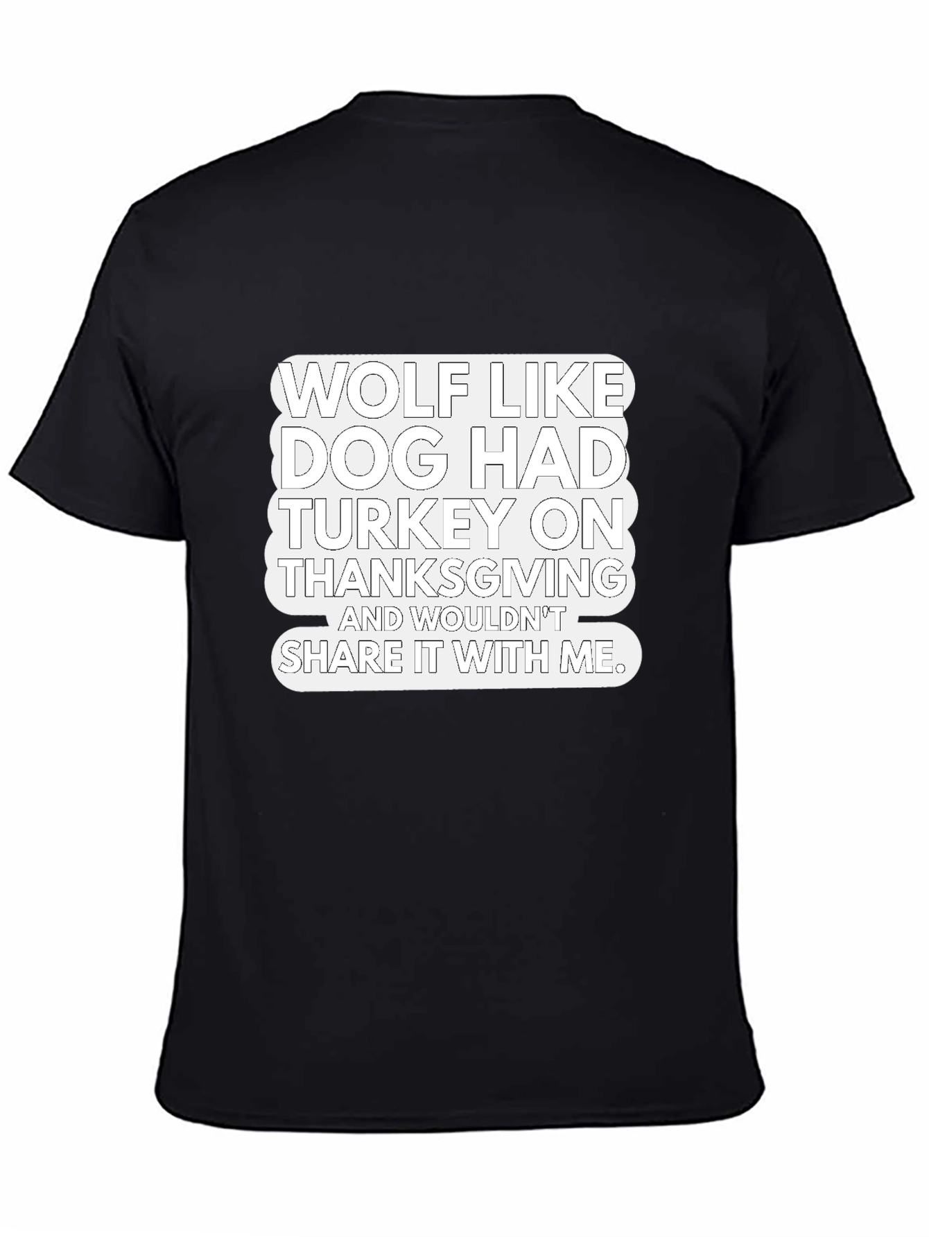 Black Wolf Like Dog Thanksgiving Graphic Tee view 4