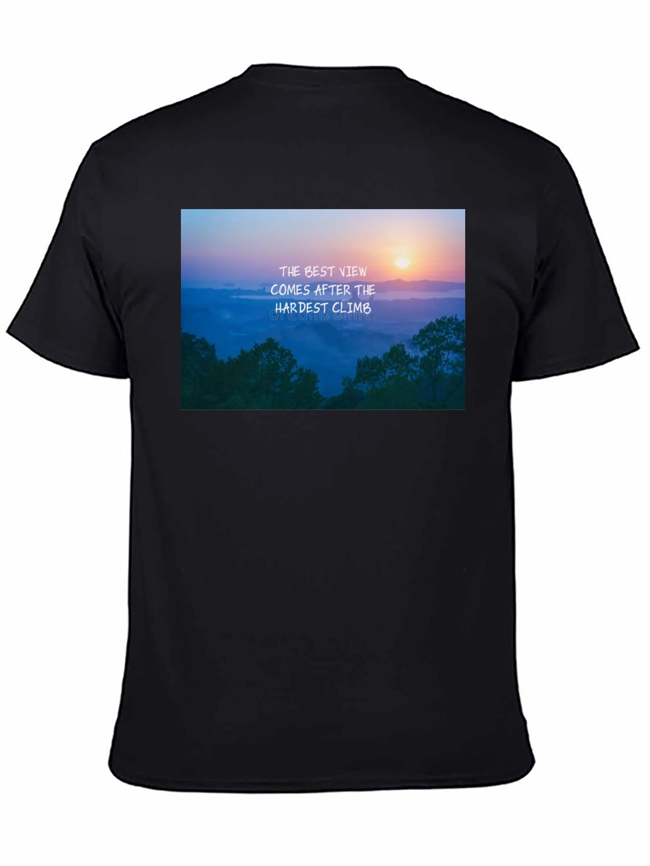 Black Inspirational Mountain View Graphic Tee - Black view 4