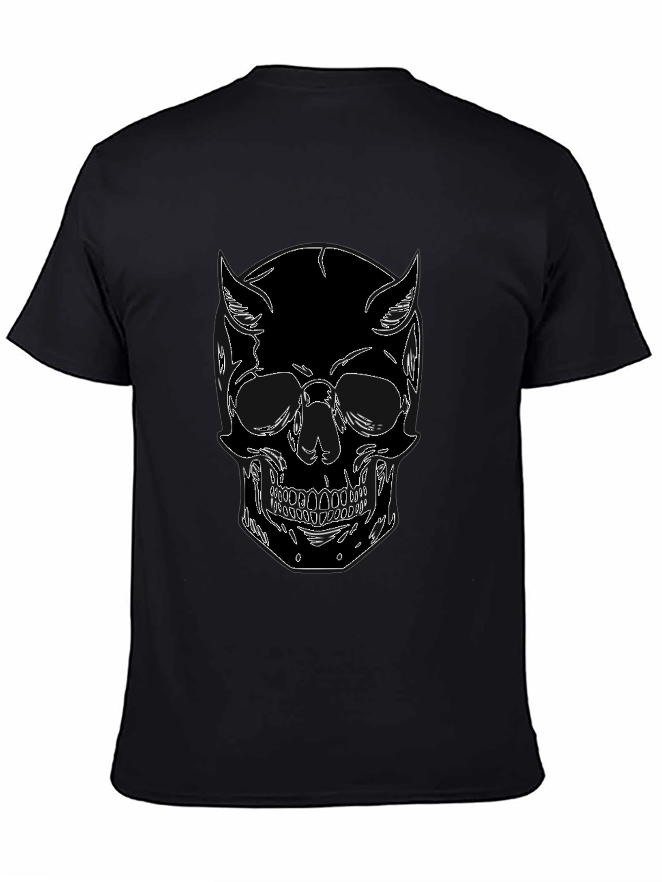 Black Skull Graphic Black T-Shirt - Unique Design view 4