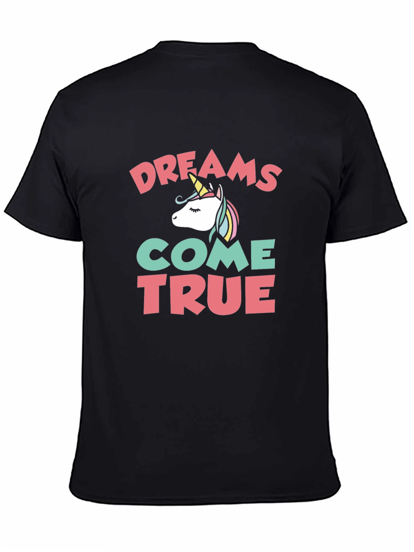 Black Dreams Come True Unicorn Graphic Tee view 4