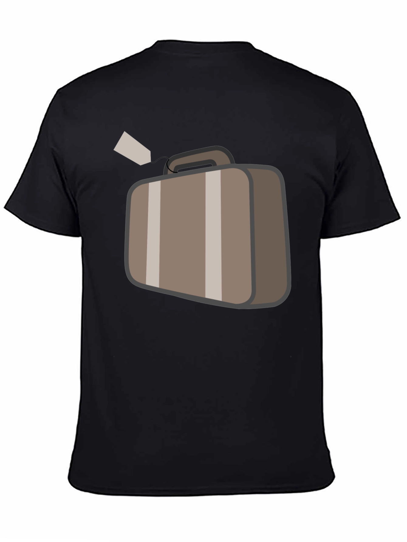 Black Suitcase Graphic Black T-Shirt Travel Ready view 4