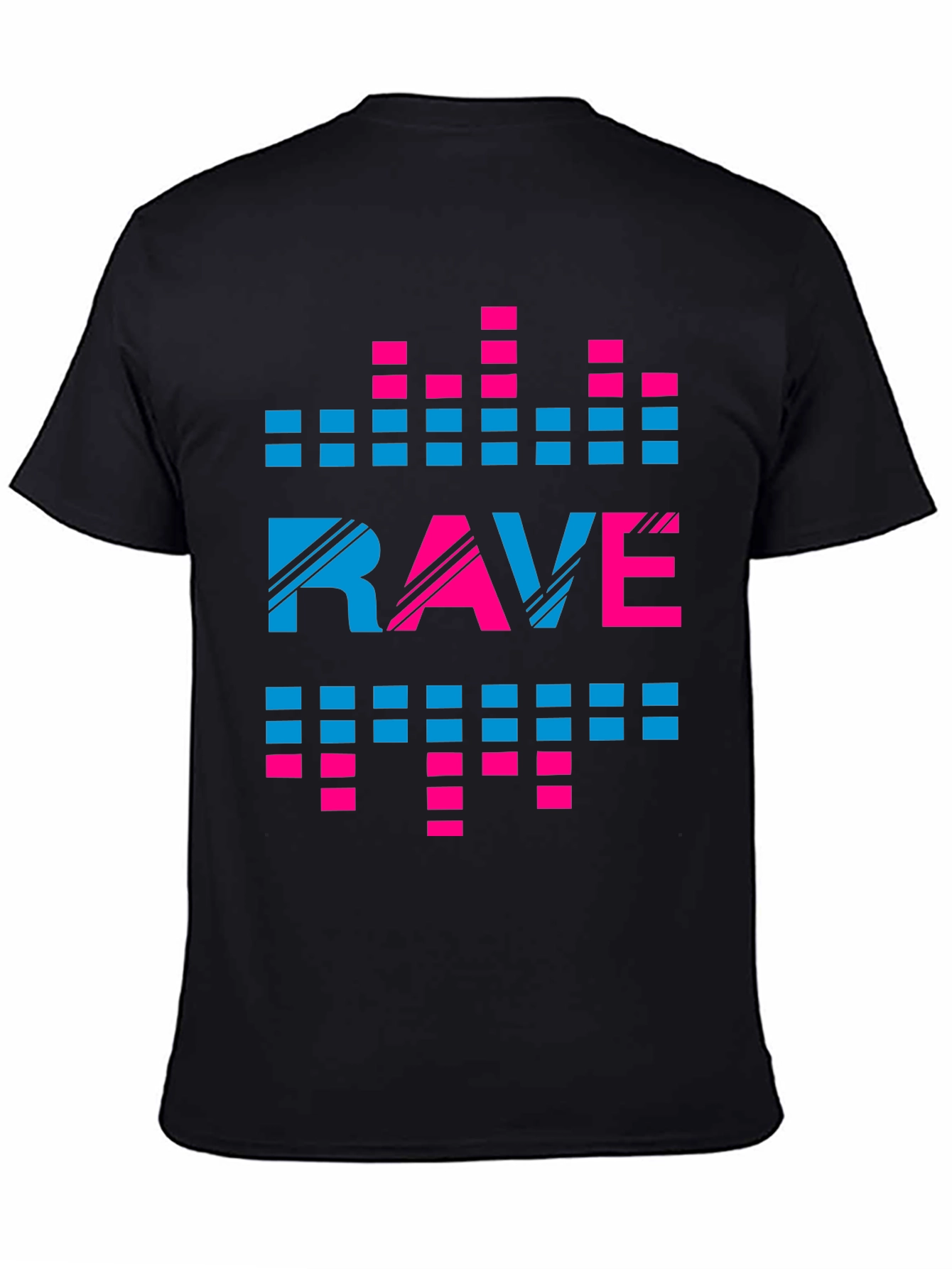 Black Rave Graphic Print Crew Neck T-Shirt view 4