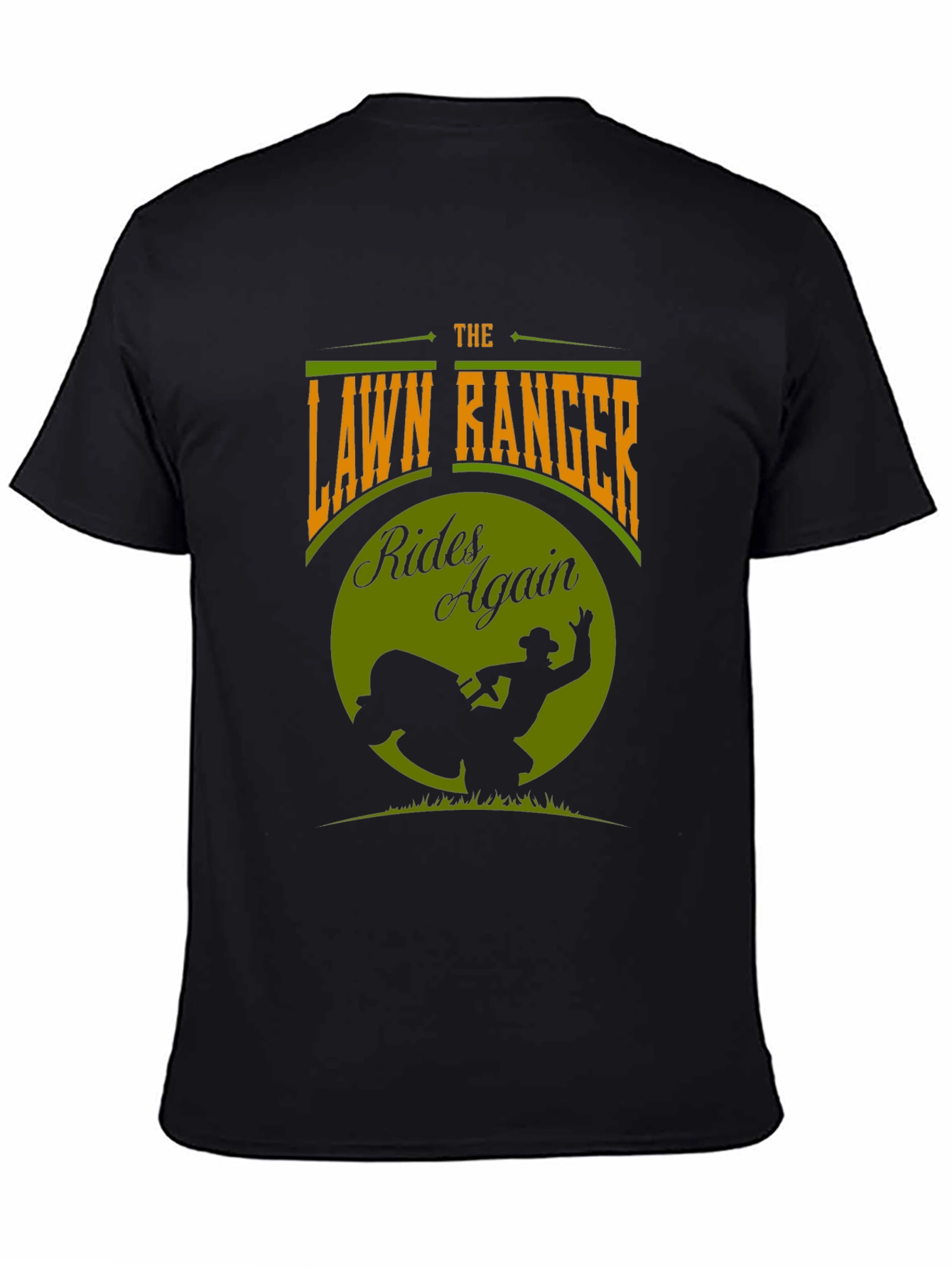 Black The Lawn Ranger T-Shirt - Rides Again Design view 4
