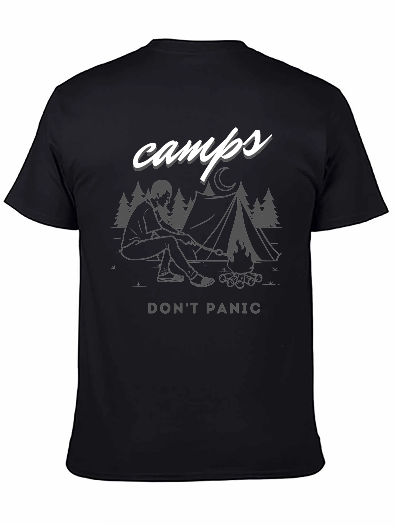 Black Camps "Don't Panic" Graphic T-Shirt view 4