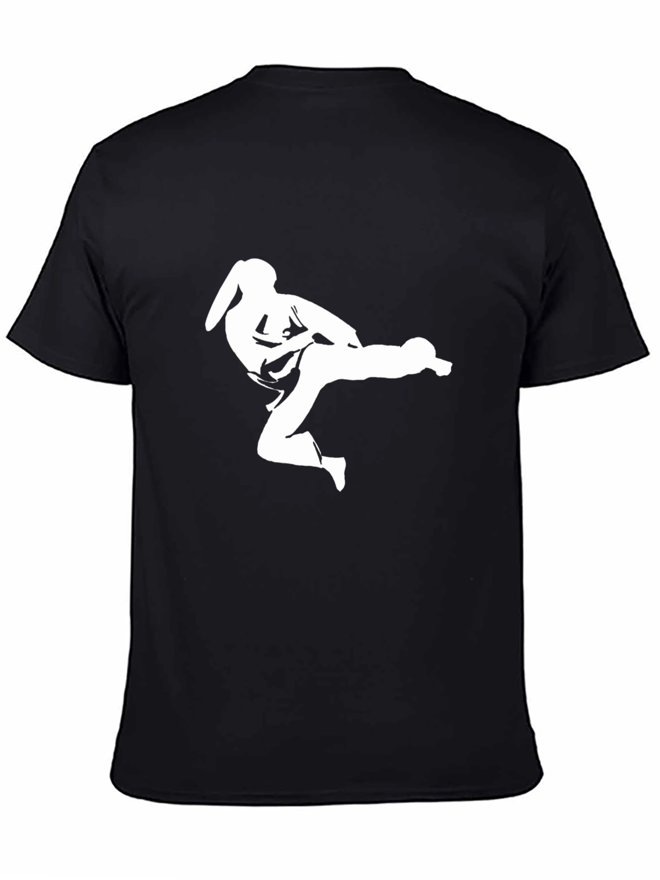 Black Karate Kick T-Shirt - Black Graphic Tee view 4