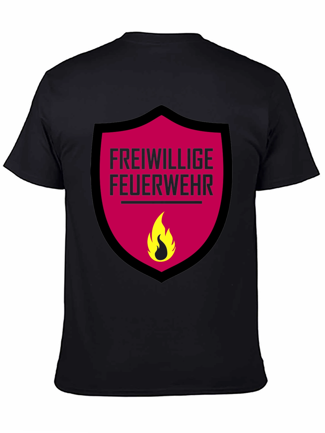 Black Freiwillige Feuerwehr T-Shirt - Volunteer Firefighter Graphic Tee view 4