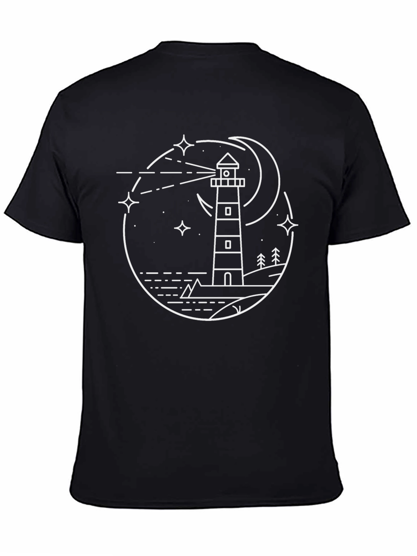 Lighthouse Night Sky Graphic Tee - 4