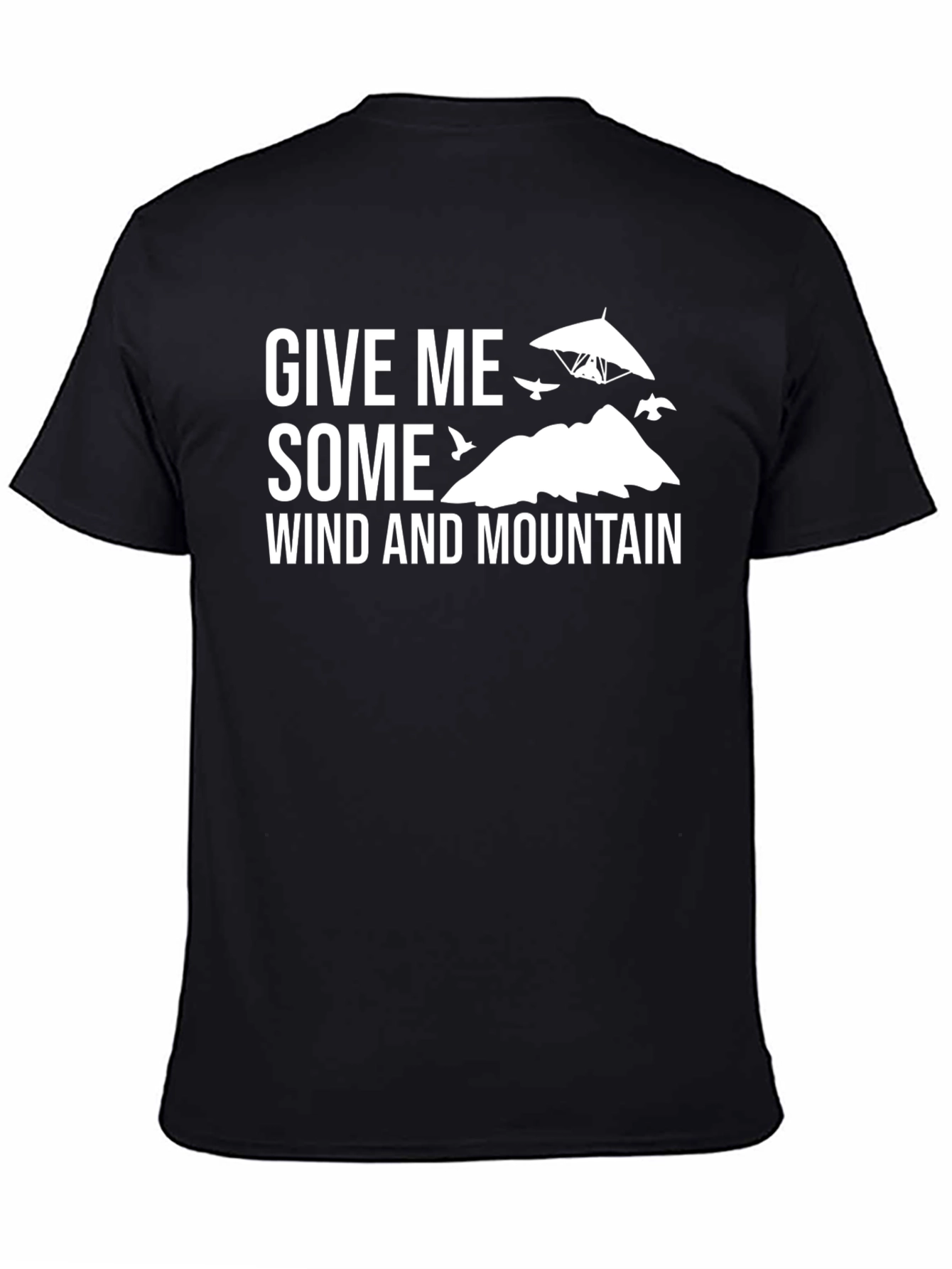 Black Give Me Some Wind and Mountain T-Shirt view 4