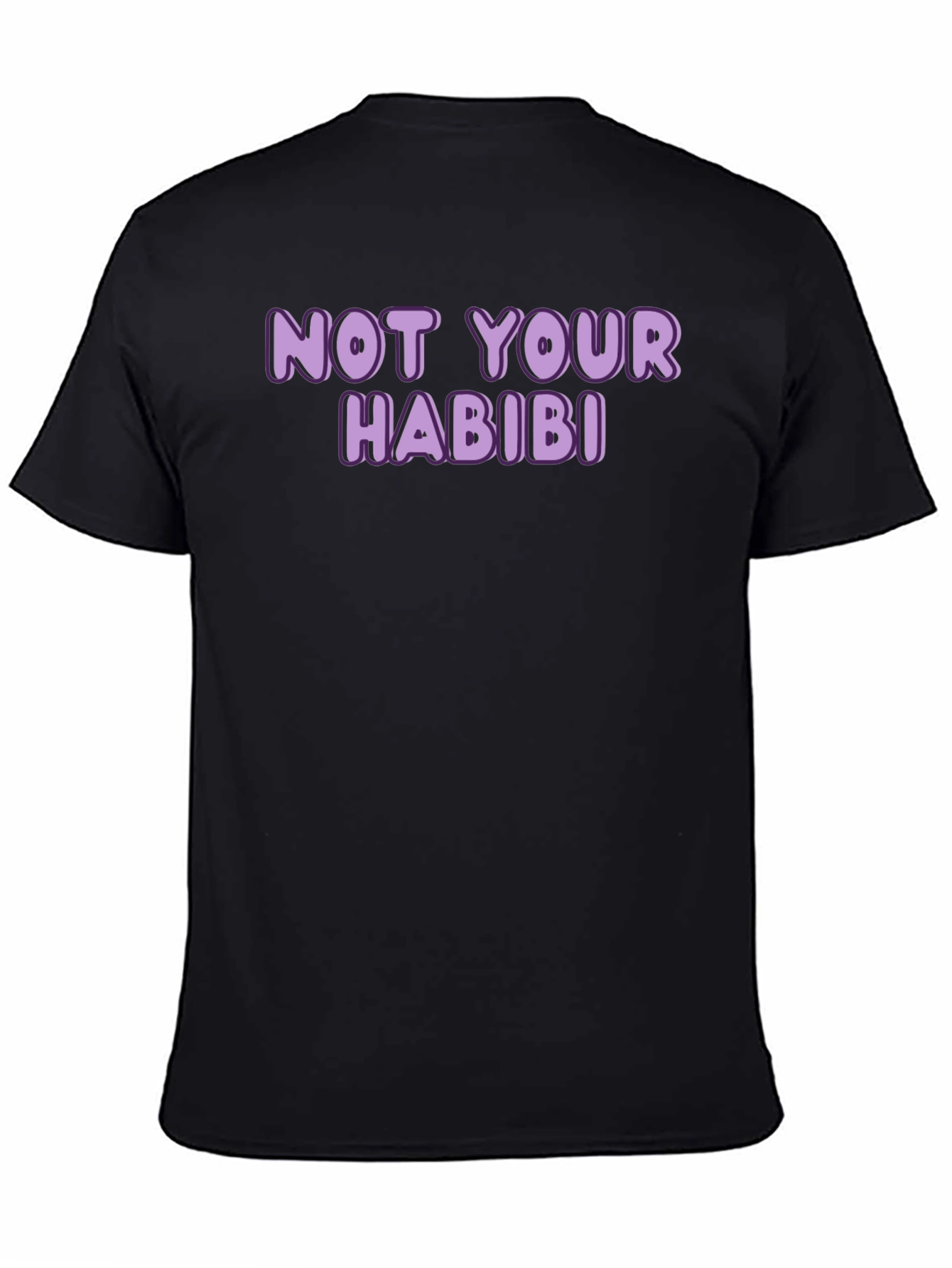Black Not Your Habibi T-Shirt - Black Crew Neck Tee view 4