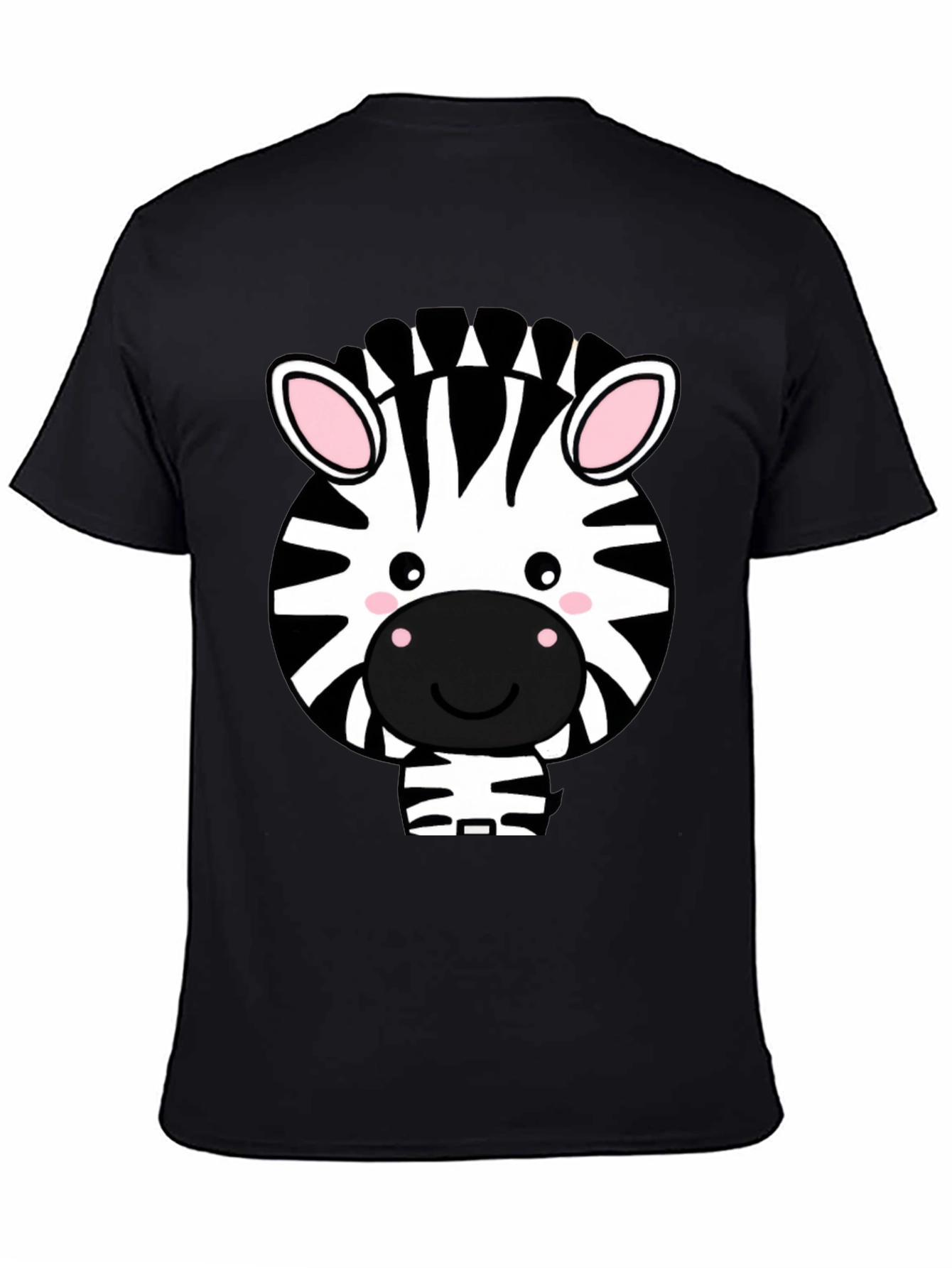 Black Cute Zebra Graphic Tee - Black T-Shirt view 4
