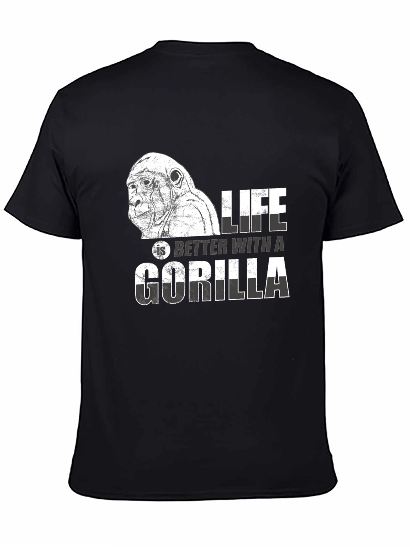 Black Life is Better with a Gorilla Graphic T-Shirt view 4