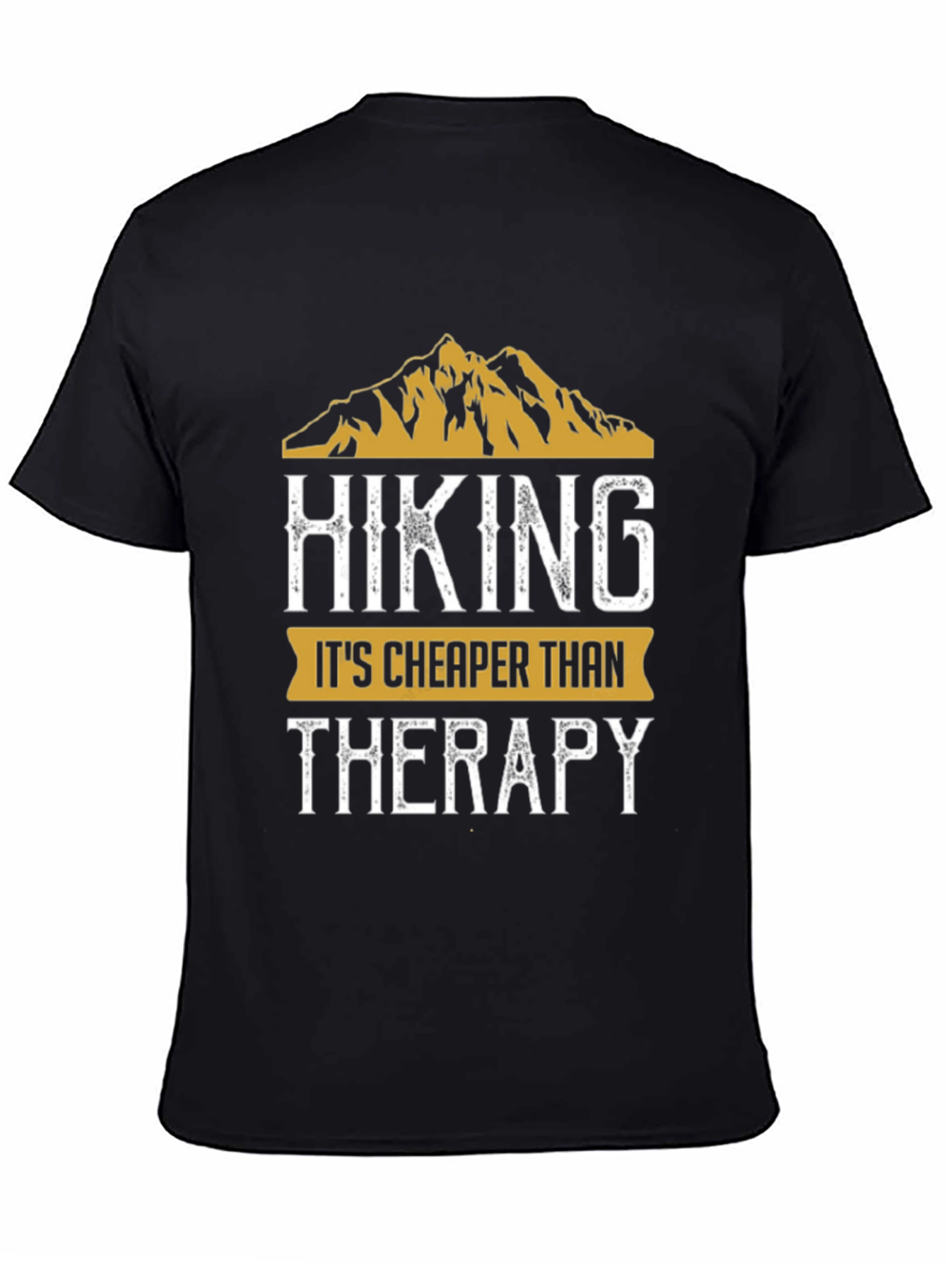 Black Hiking Cheaper Than Therapy Graphic Tee view 4