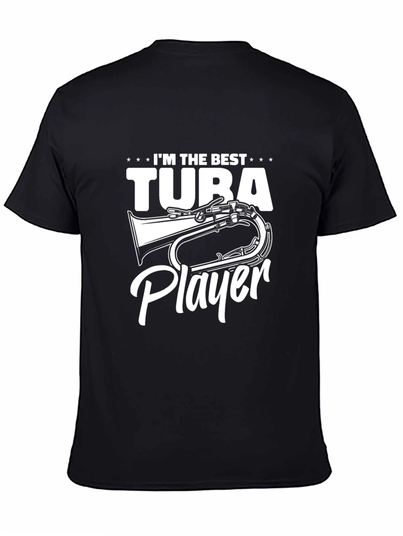 Black Best Tuba Player Graphic T-Shirt - Music Lover Gift view 4