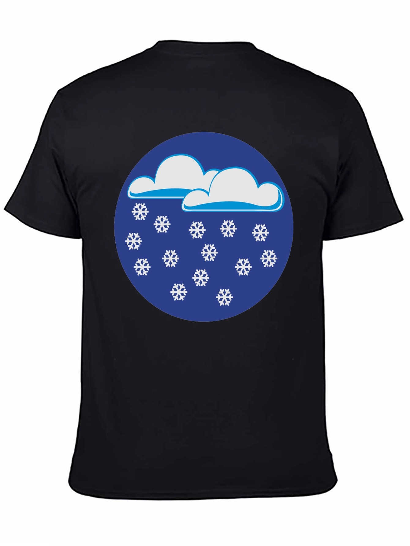 Black Snowy Day Black T-Shirt view 4