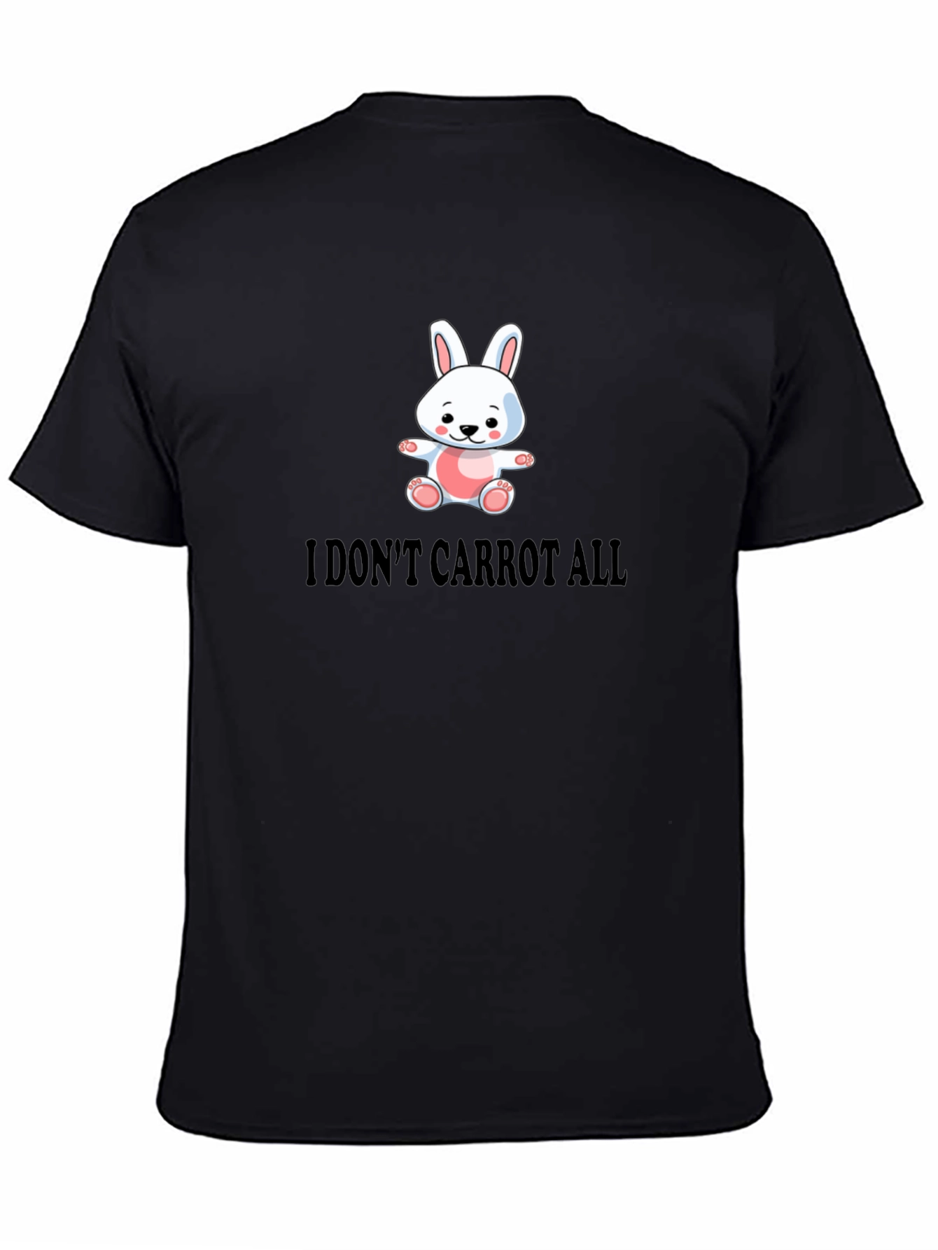 Black Funny "I Don't Carrot All" Bunny T-Shirt view 4