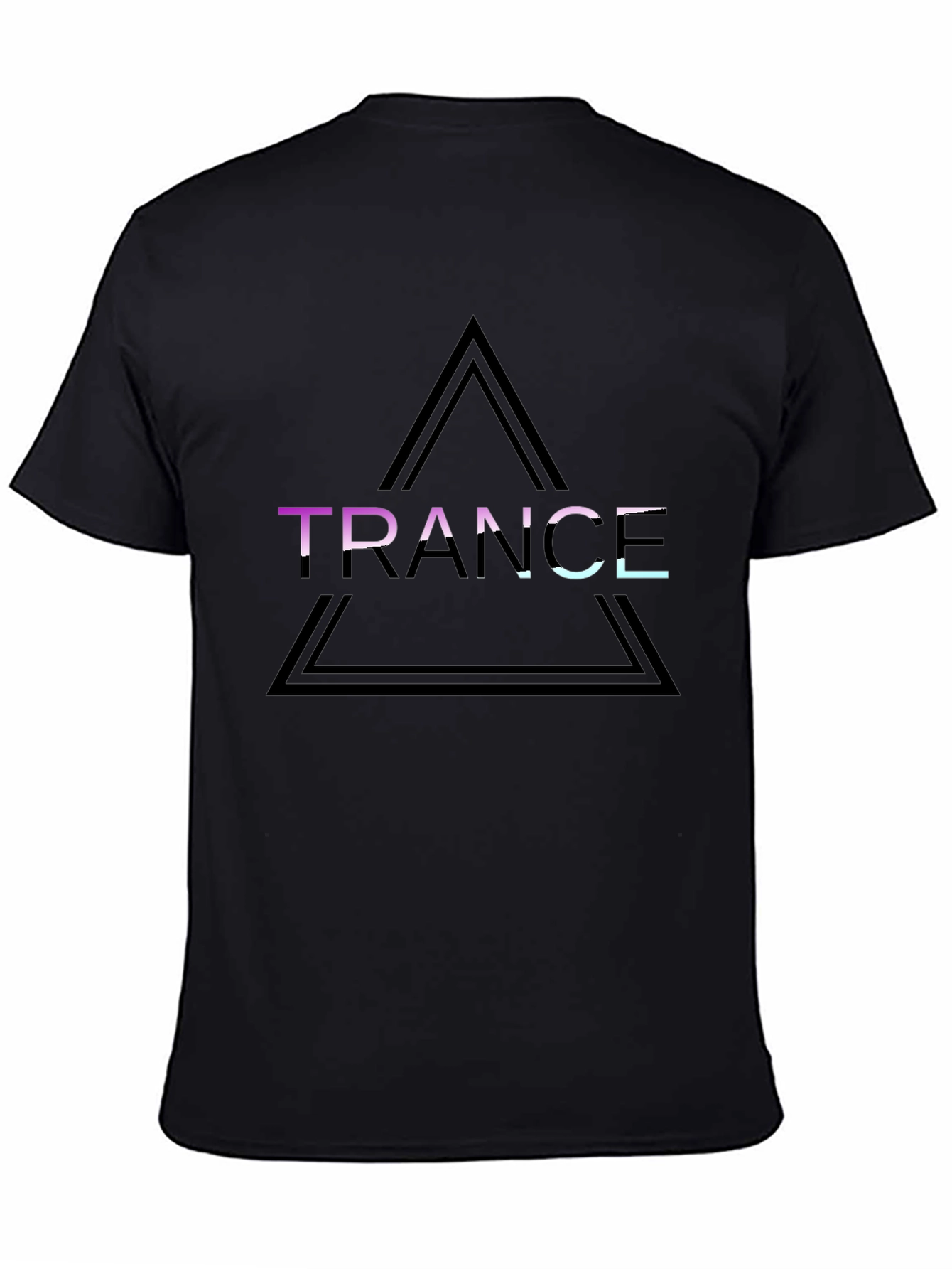 Black Trance Graphic Tee - Black Cotton Shirt view 4