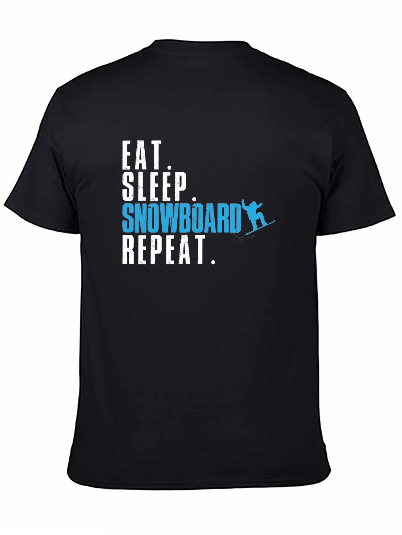 Black Eat Sleep Snowboard Repeat Graphic Tee view 4