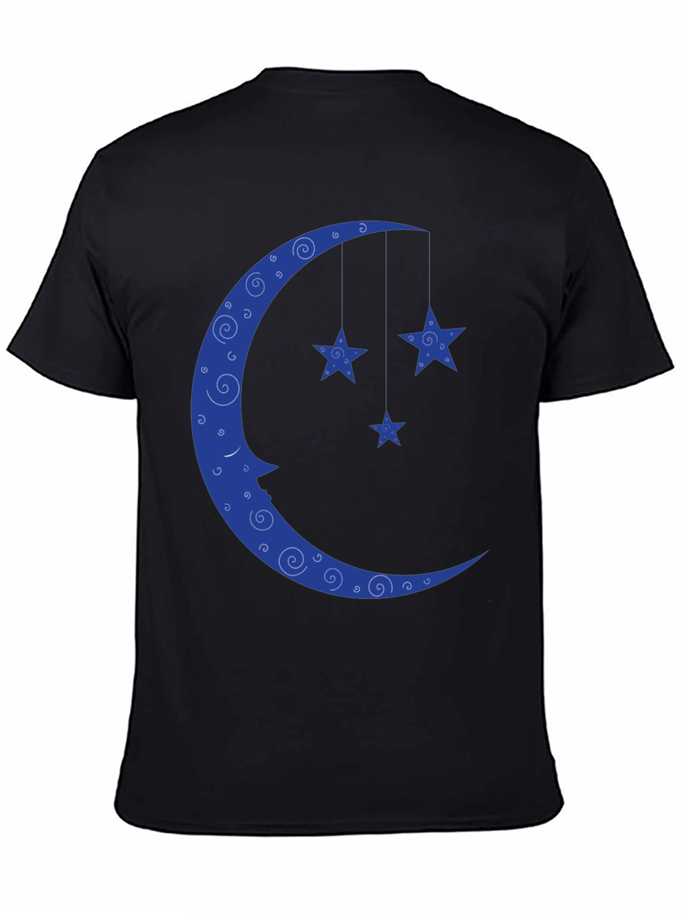 Black Dreamy Moon & Stars Black T-Shirt view 4