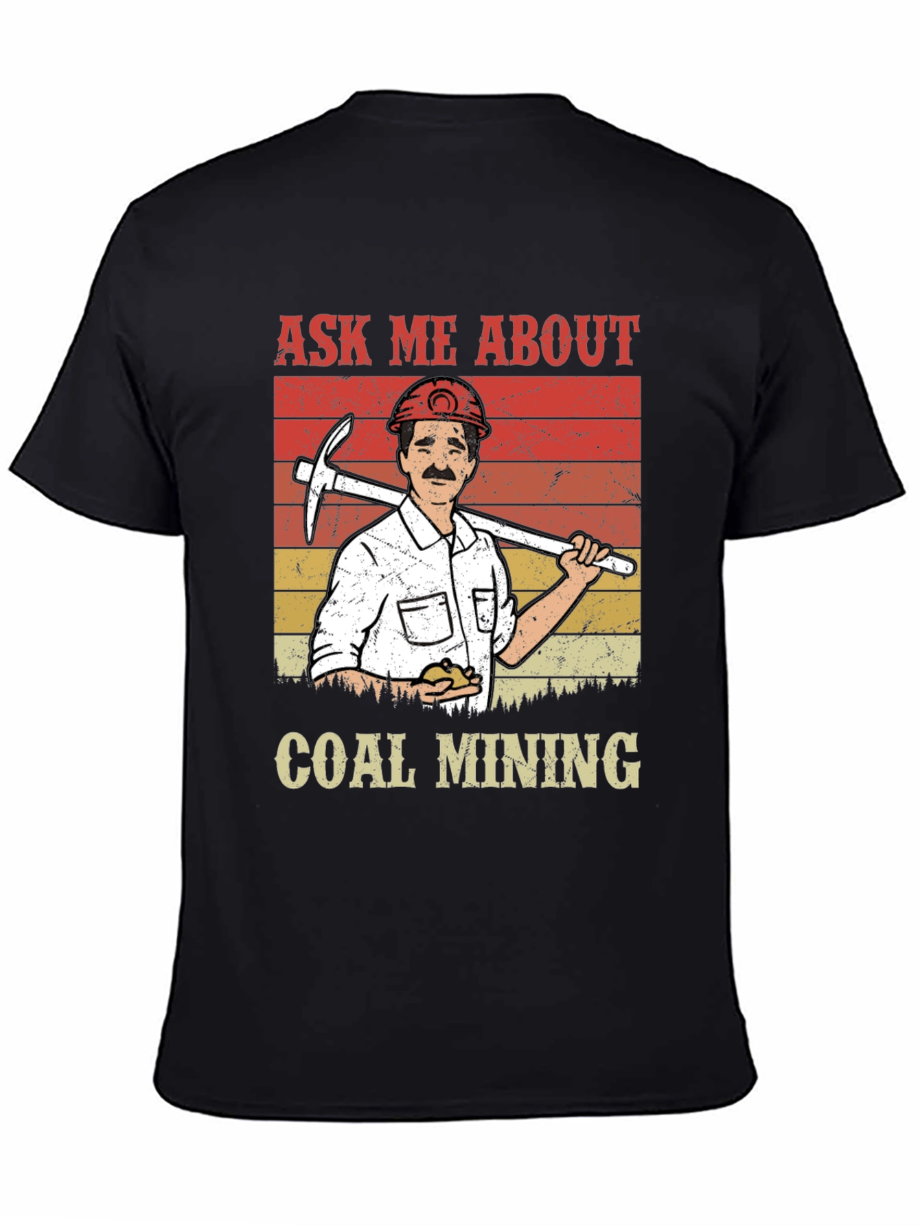 Black Ask Me About Coal Mining T-Shirt view 4