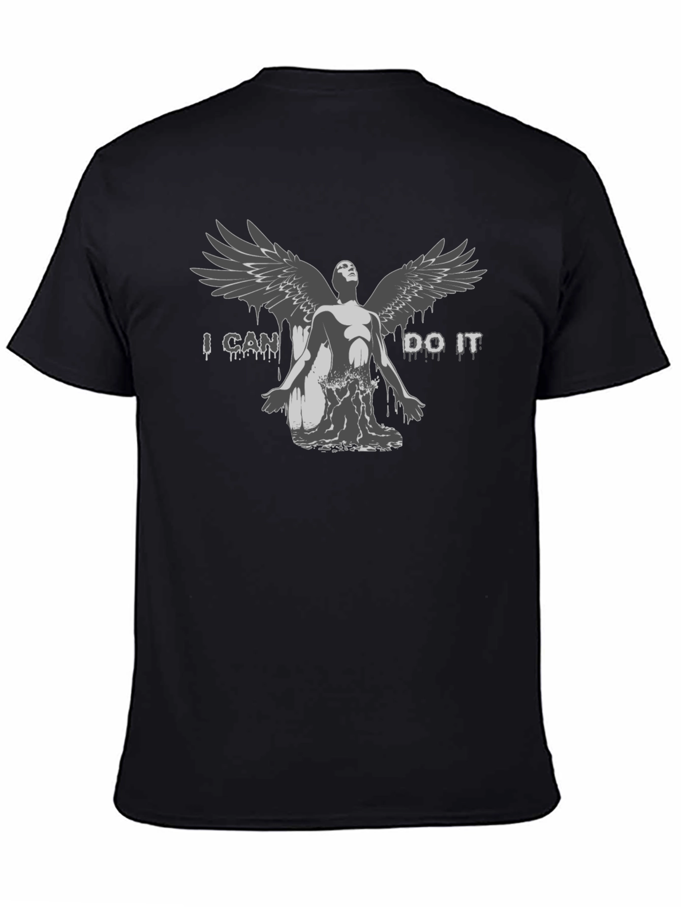 Black I Can Do It Angel Graphic T-Shirt - Unisex view 4