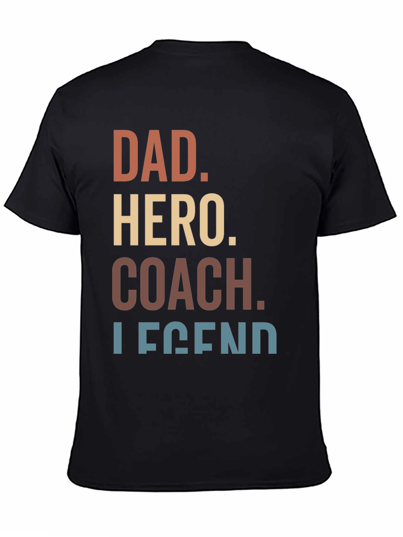 Black Dad Hero Coach Legend Graphic Tee view 4