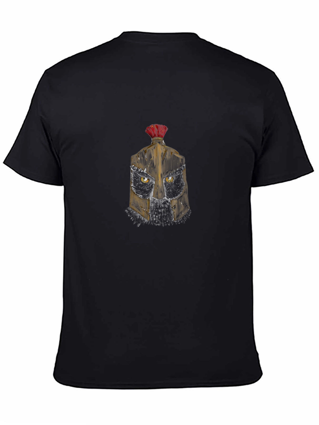 Black Warrior Helmet Graphic Black T-Shirt view 4