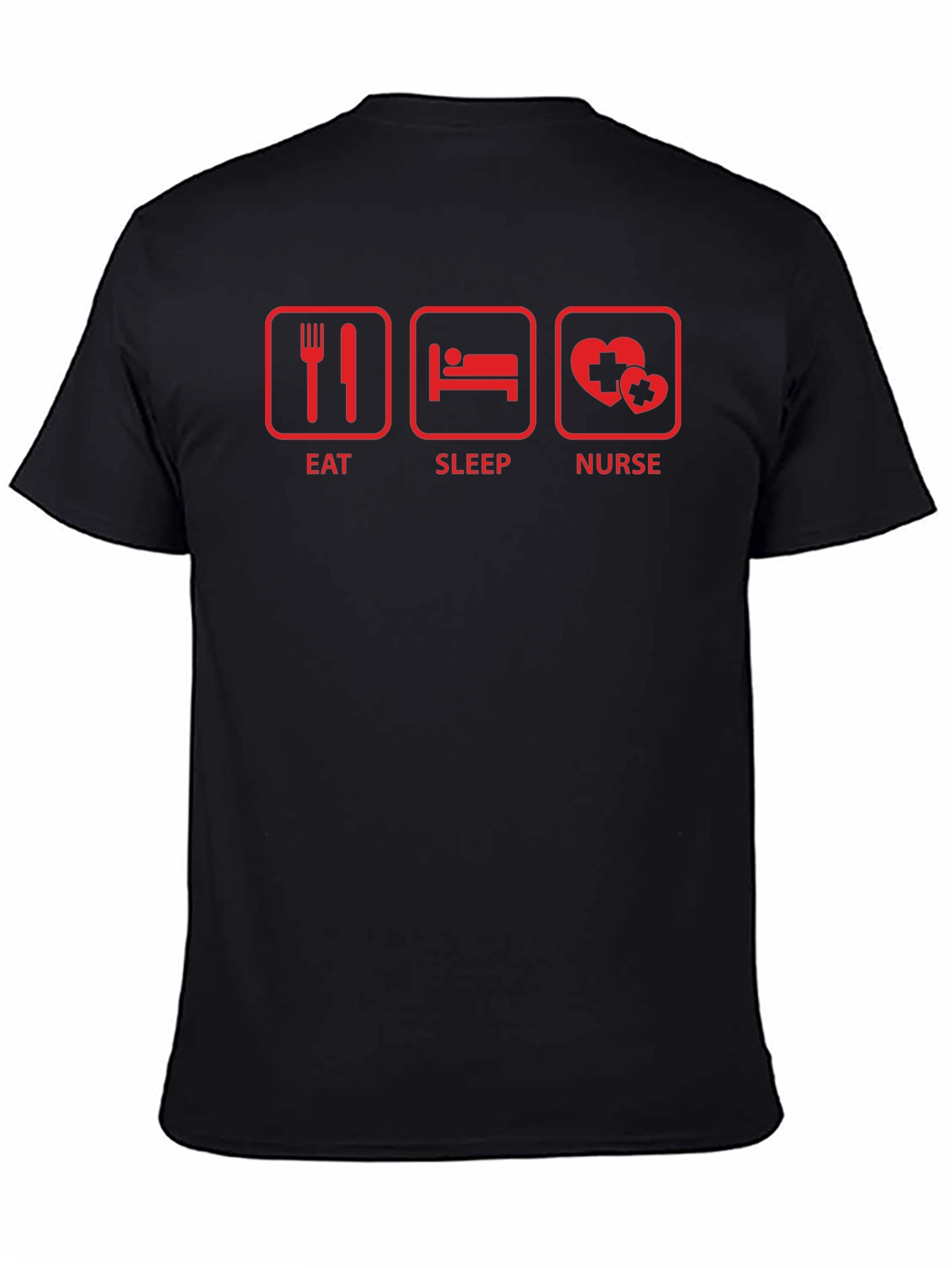 Black Eat Sleep Nurse T-Shirt view 4