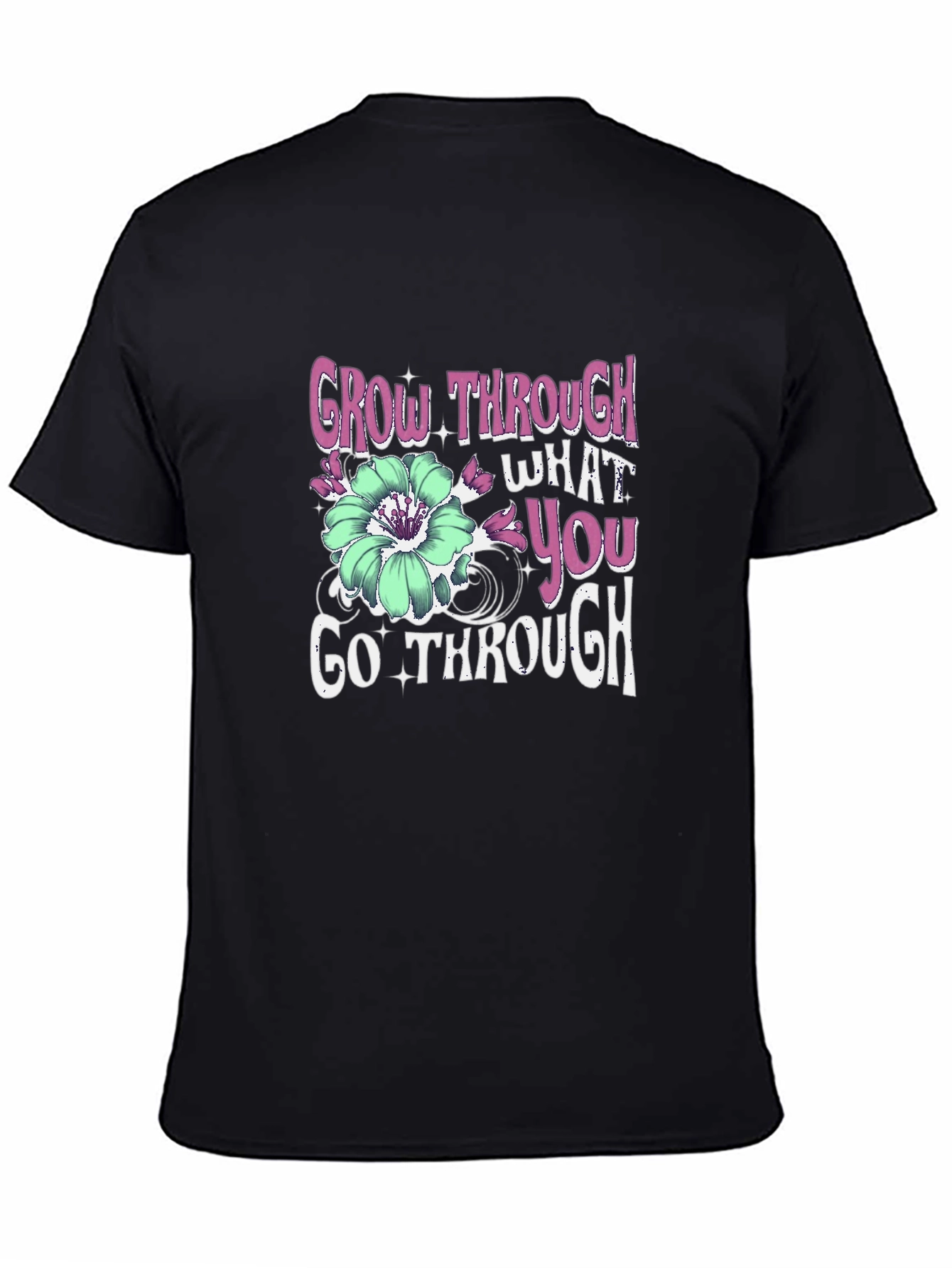 Black Grow Through What You Go Through Graphic Tee view 4