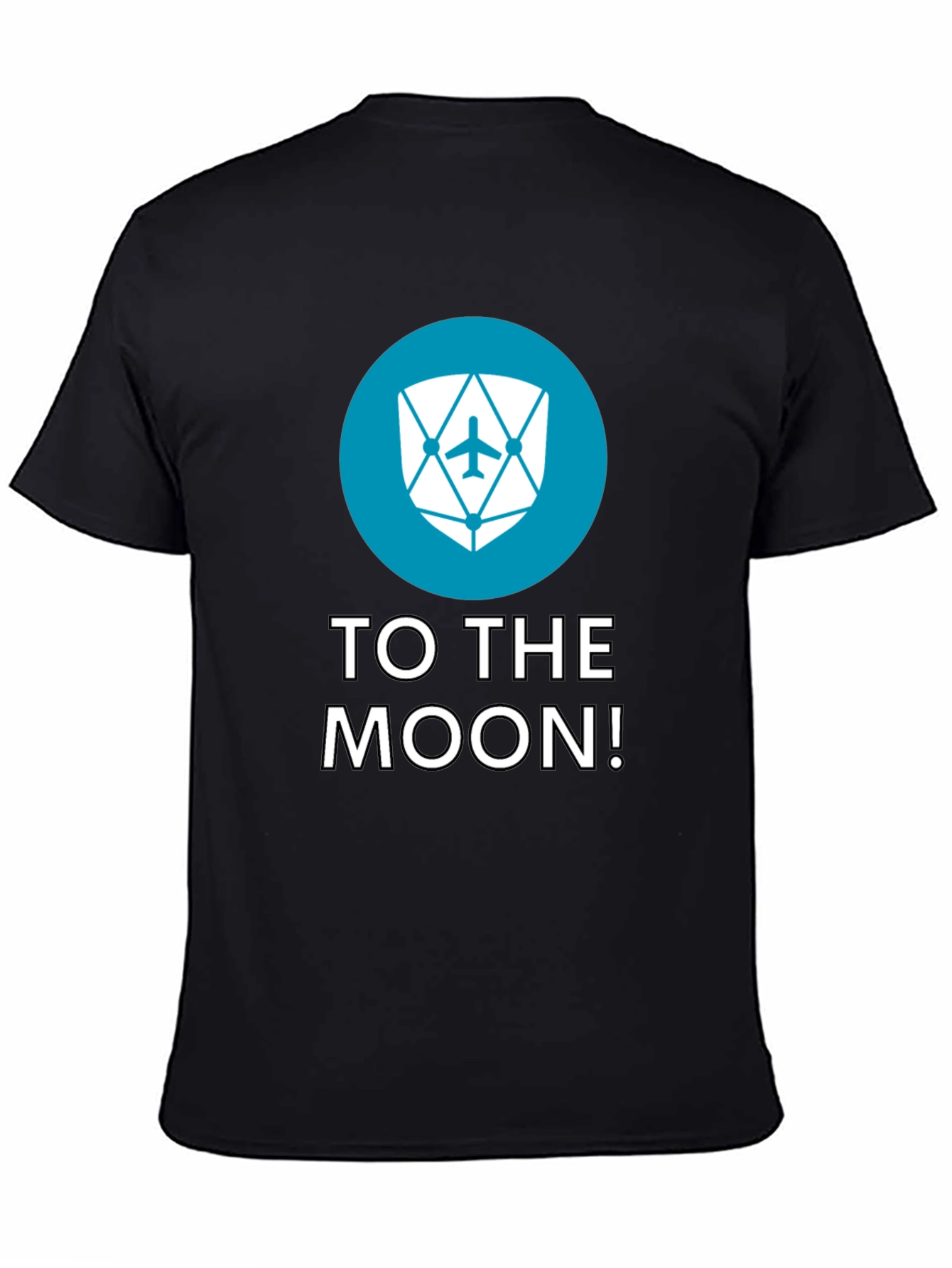Black To The Moon Black Tee - Crypto Inspired Design view 4