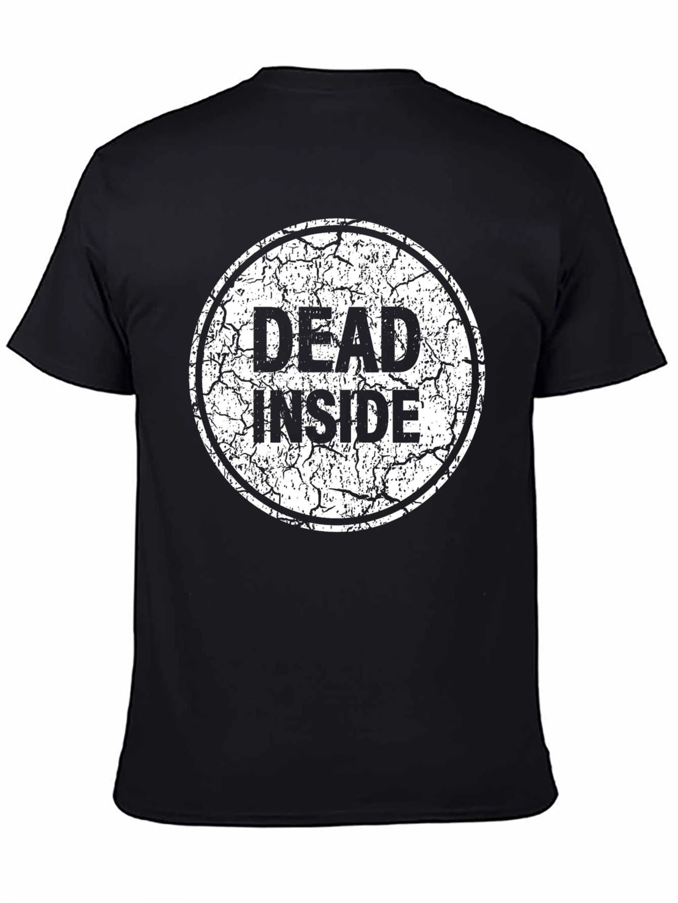 Black Dead Inside Graphic Print Black T-Shirt view 4